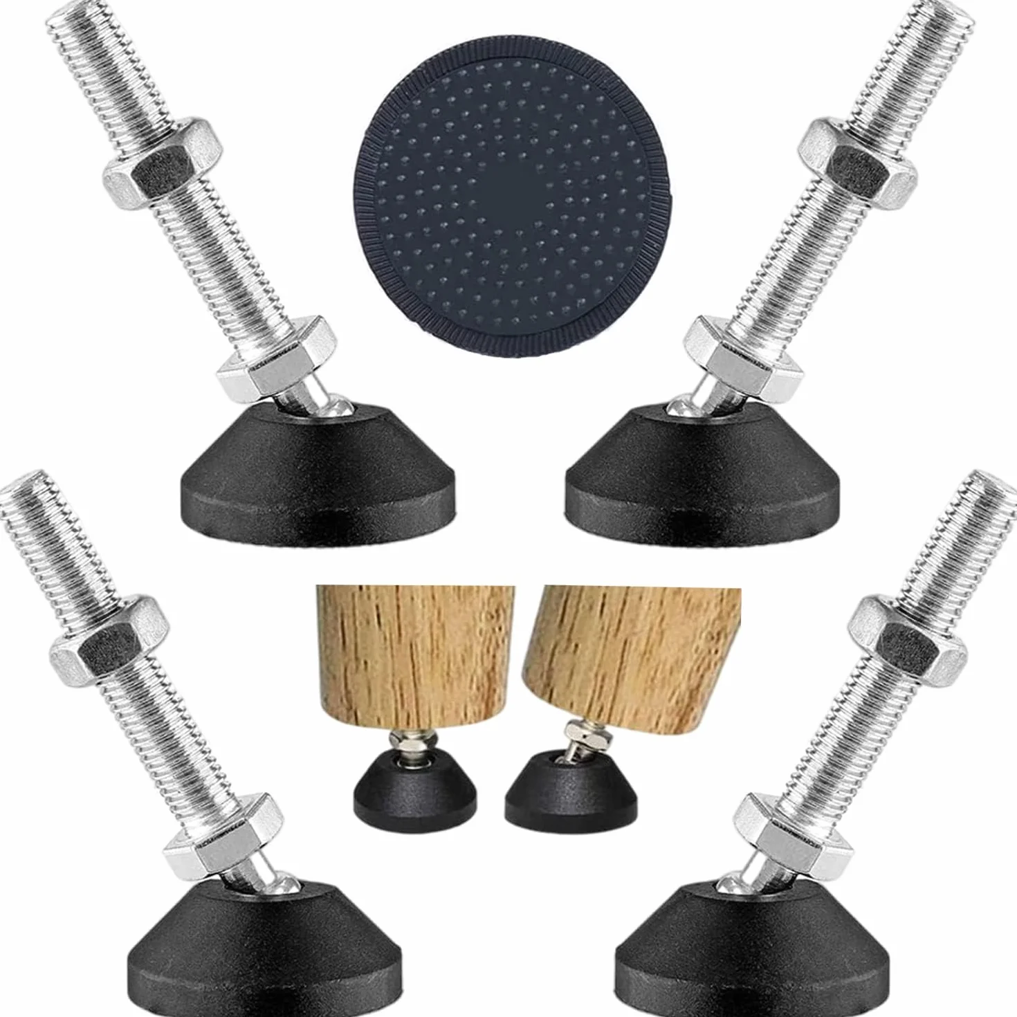 Uni-Fine piedini di livellamento regolabili in acciaio inossidabile M8 x 40 mm heavy duty confezione da 4