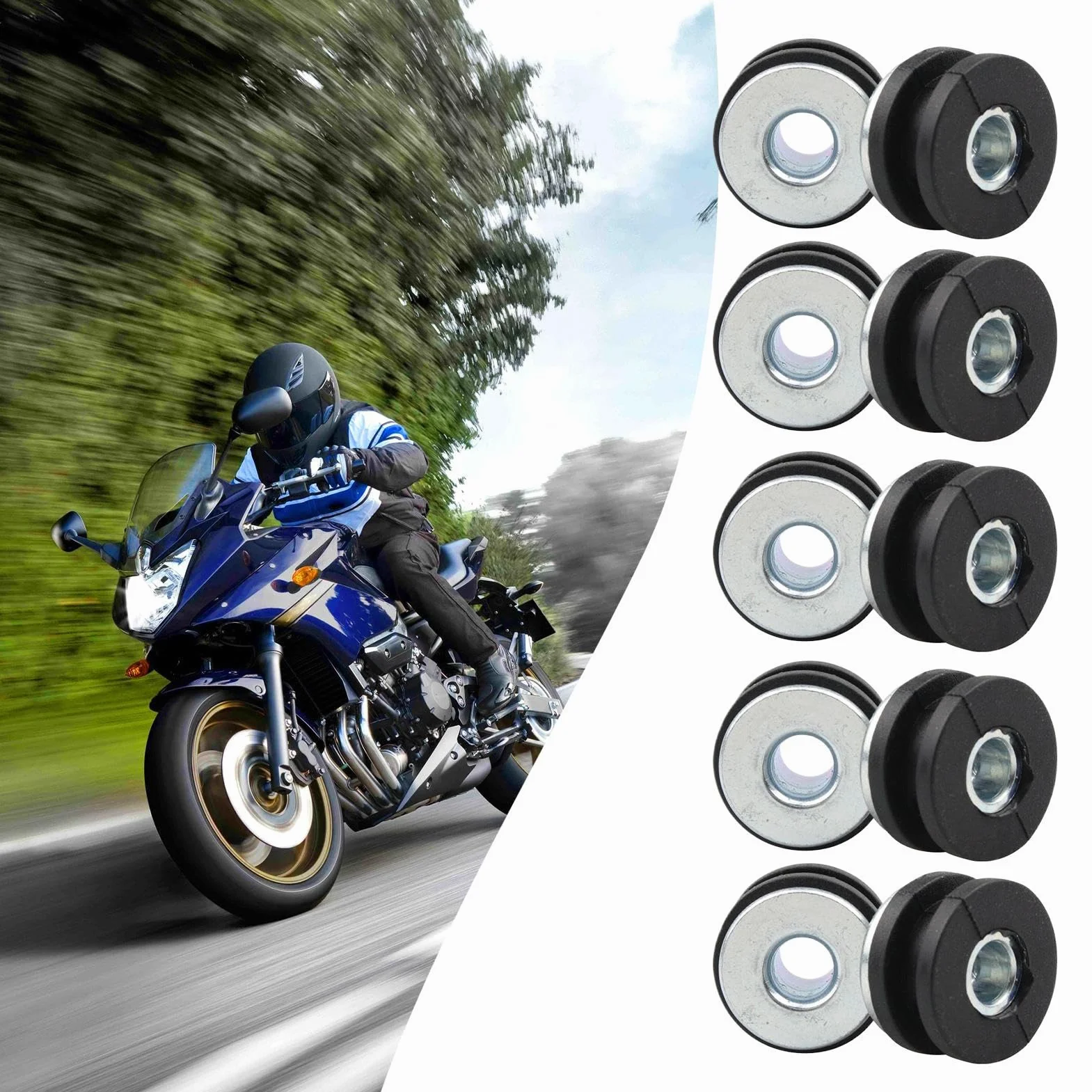 Guarnizioni per Motociclette in Gomma Antiurto per Parabrezza