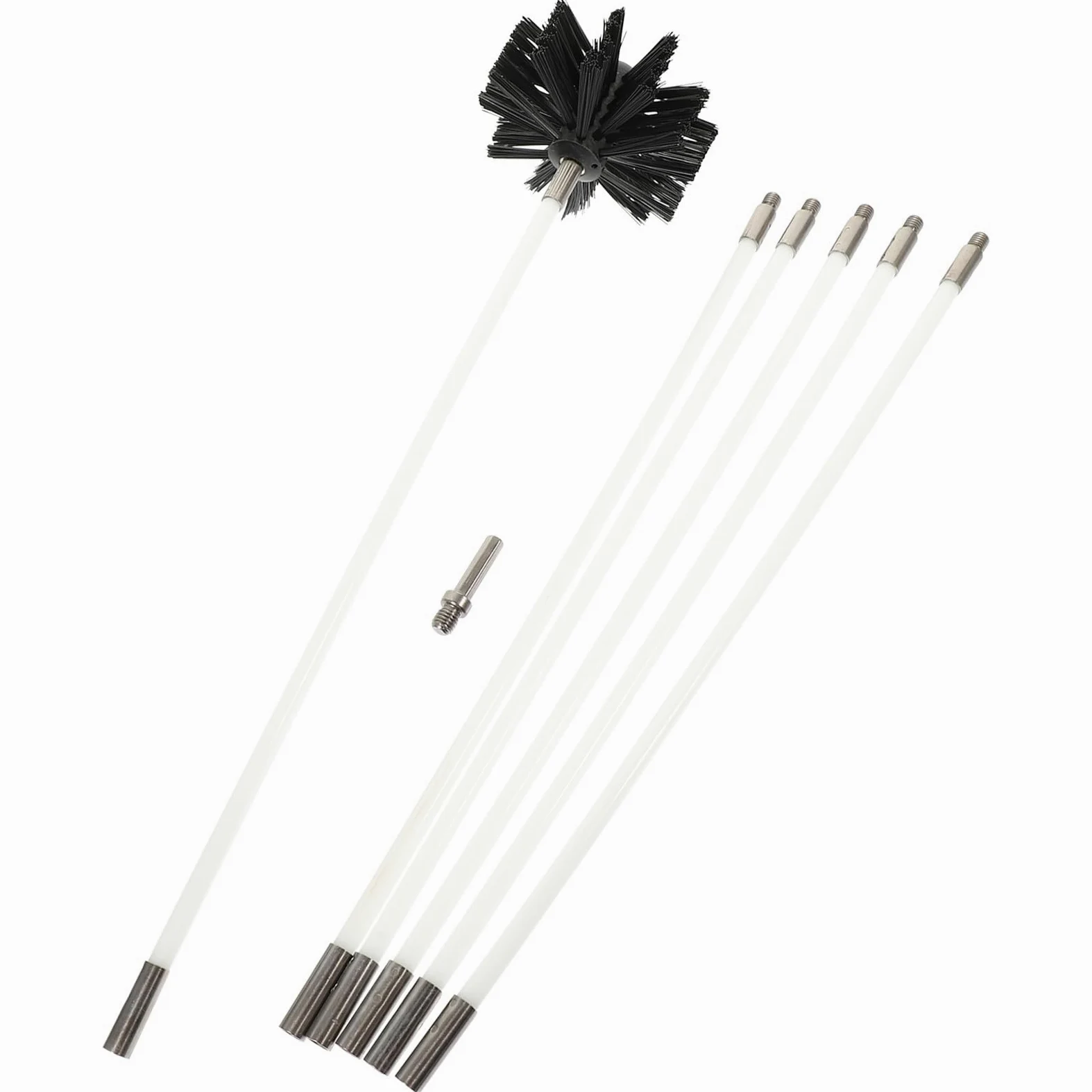 Scovolo Spazzacamino in Nylon Nero Leggero Facile Installazione per Pulizia Canna Fumaria e Ventilazione Stufa per Manutenzione Domestica