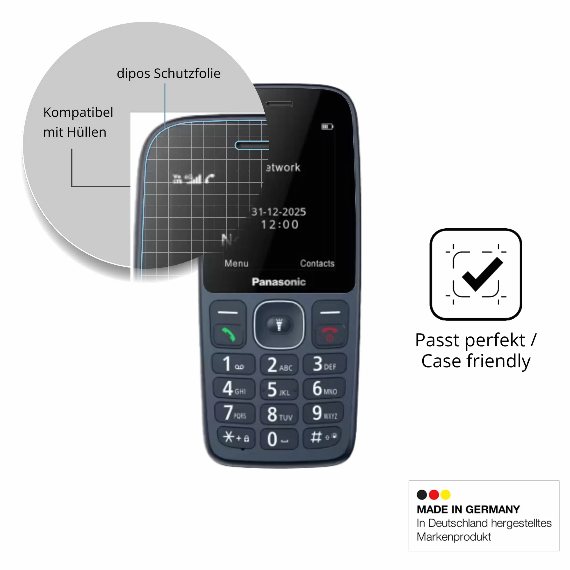 dipos I 4x Pellicola Protettiva compatibile con Panasonic KX-TF400 Pellicola di Protezione cristallo