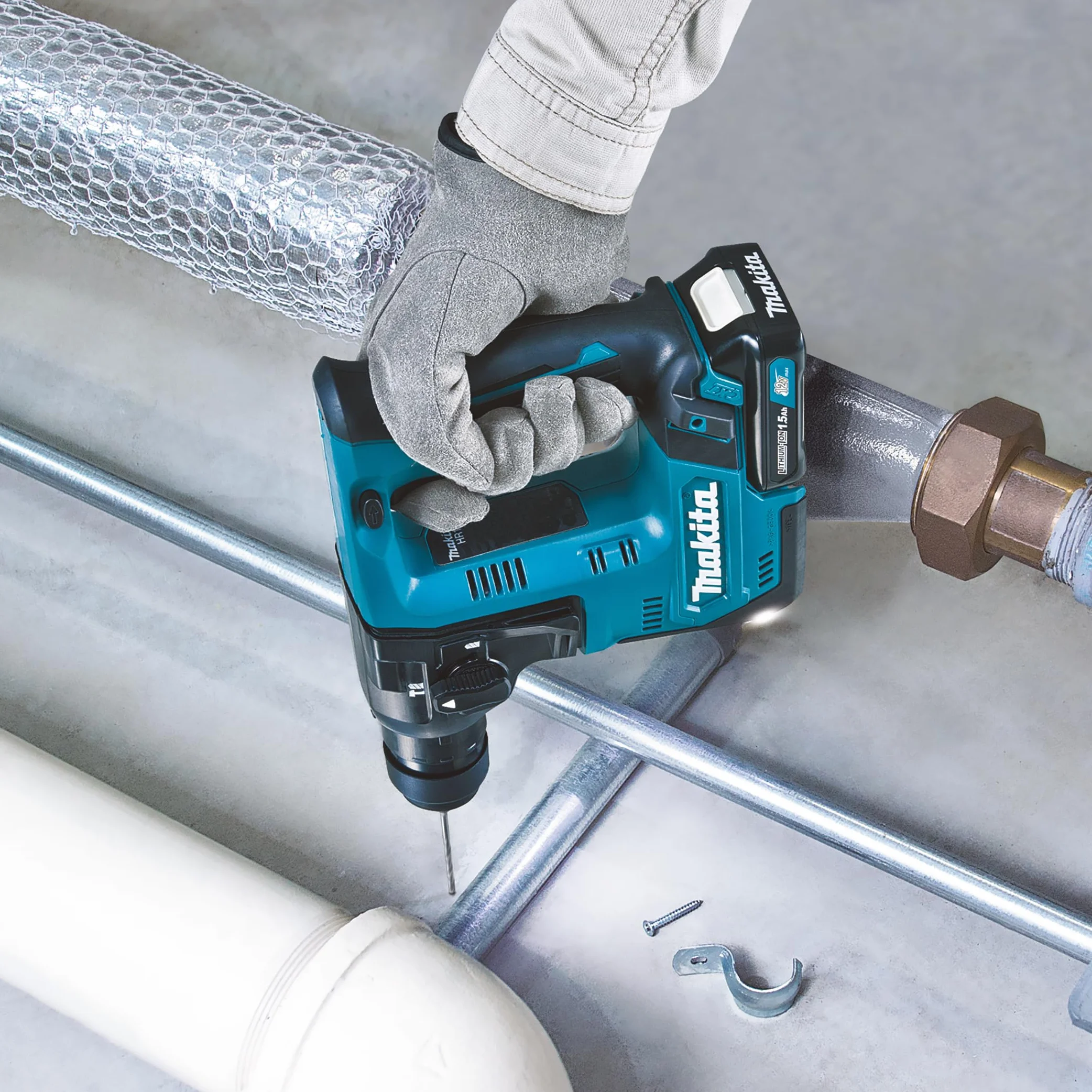 Makita Trapano a percussione a batteria SDS-Plus 12 V max, blu, nero