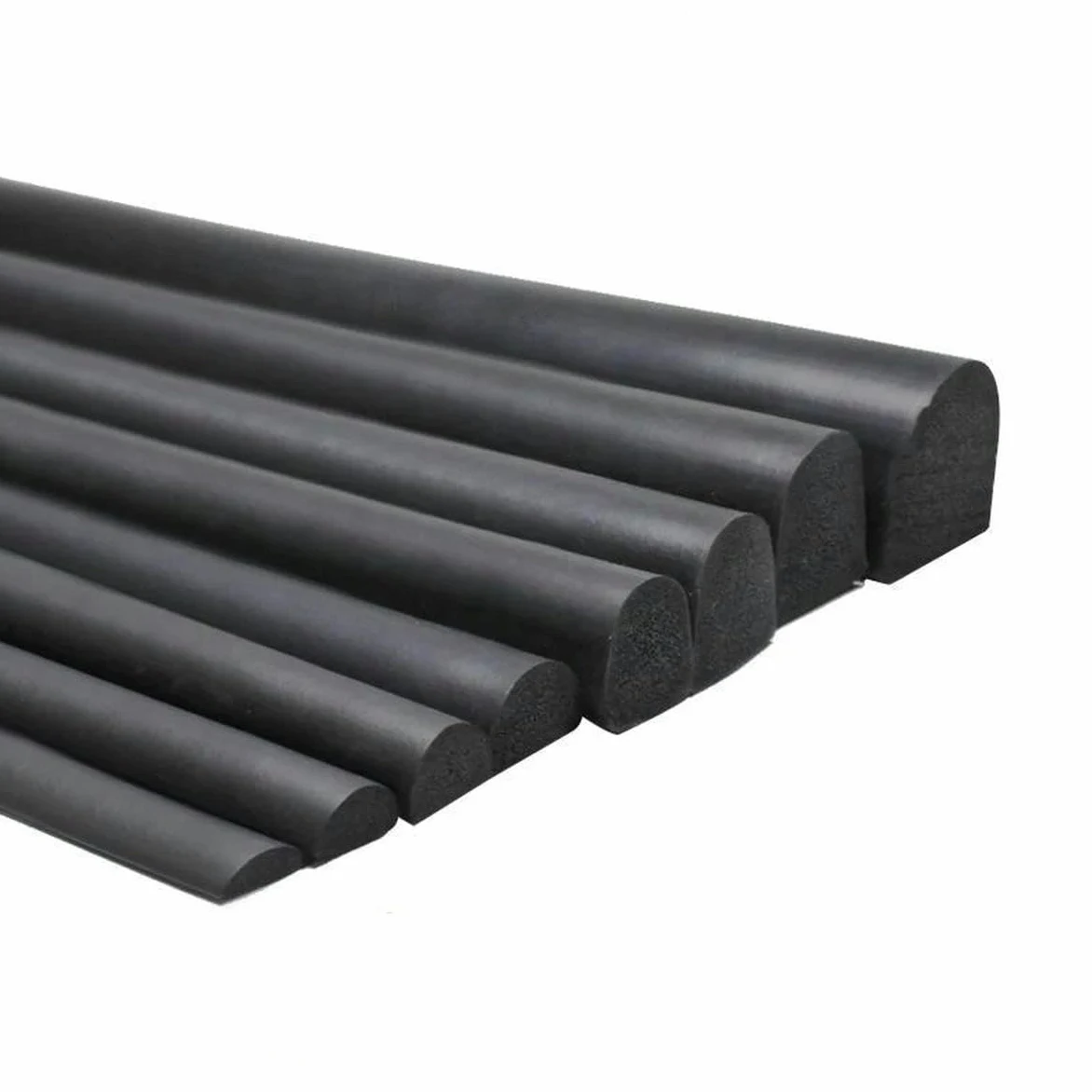Striscia di Schiuma a Forma di D Mezza Rotonda per Porte e finestre Guarnizione Isolante per Macchina Nero-Senza Adesivo nero-16mm-6mm-1 Metro