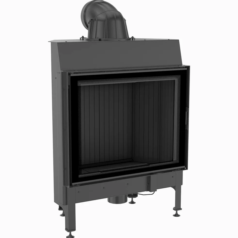 KRATKI Inserto per camino in acciaio a legna NADIA 13 kW Ø200 frontale A+ | Acciaio nero, efficienza 81%, classe A+. Ecodesign, BImSchV 2, Kratki PRO; per recupero calore.; combustione efficiente