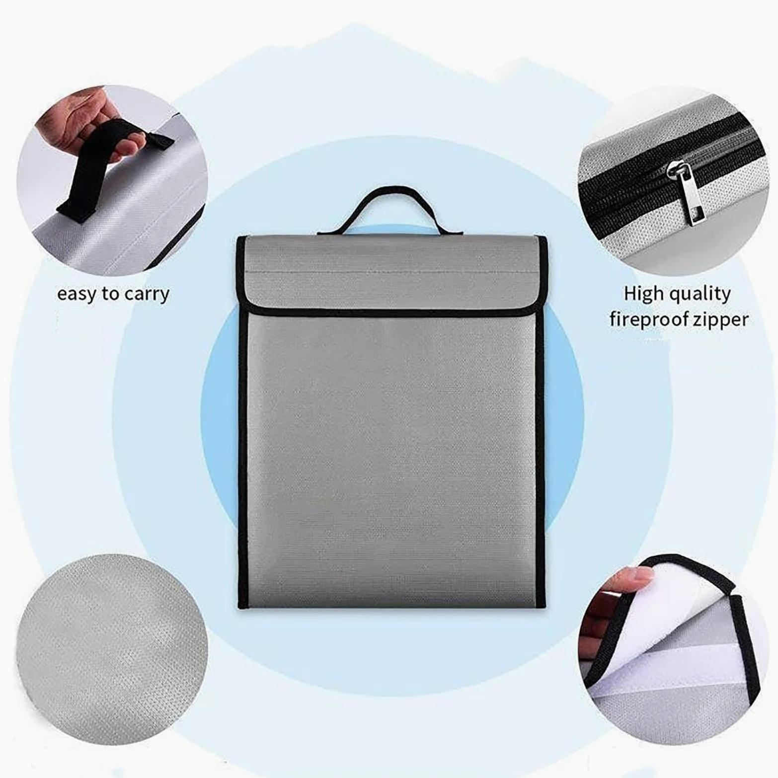 Borsa per Documenti Ignifuga e Impermeabile Porta Libretto Moto Portadocumenti Barca Impermeabile Porta Documenti per Passaporto Denaro Documenti Viaggio(A,30 * 20 * 5CM)