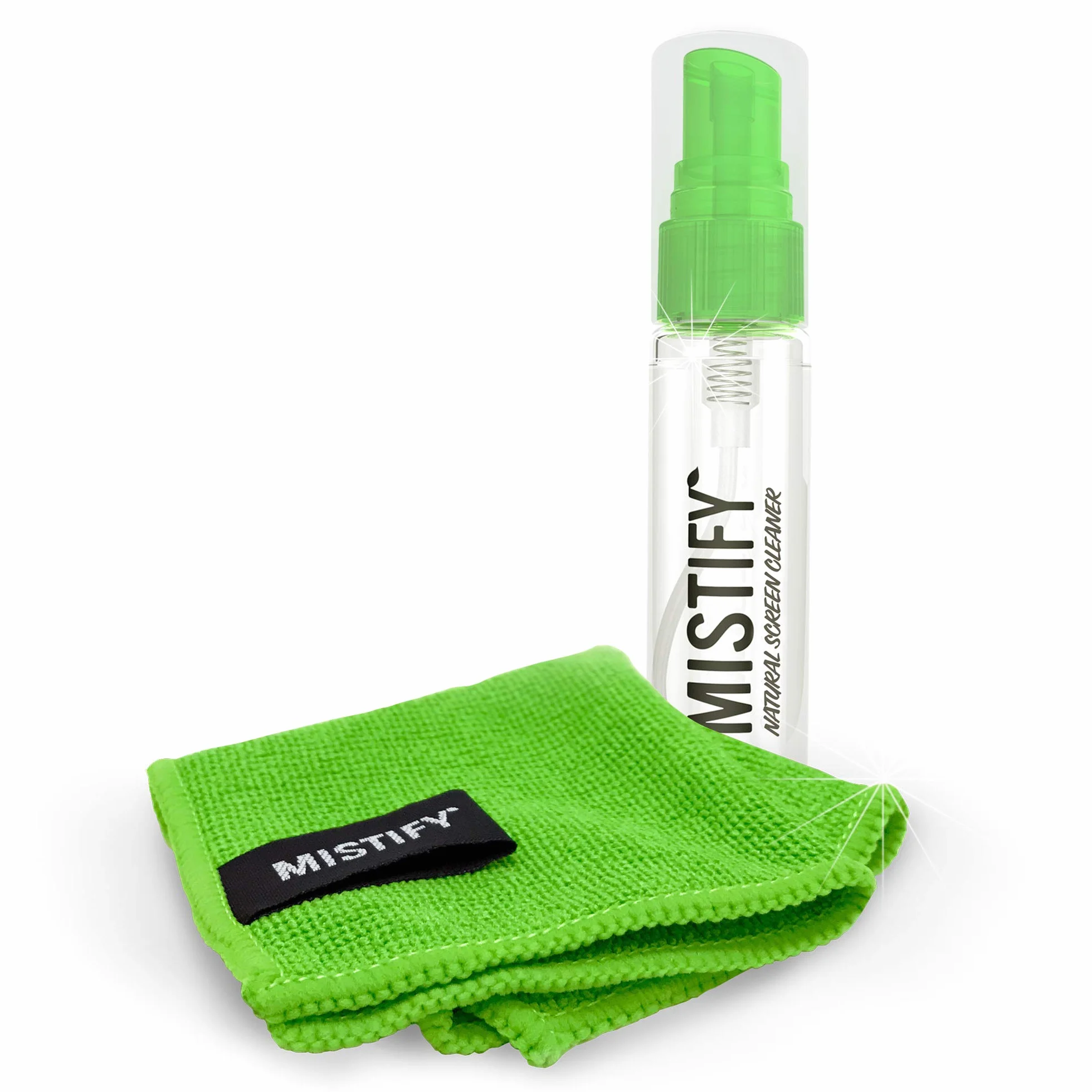 Mistify Pulizia Schermo Naturale 40ml e Panno in Microfibra [Smartphone Tablet Portatili Tastiere Touchscreen Oleofebiche Smartwatch LED TV LCD 4K]