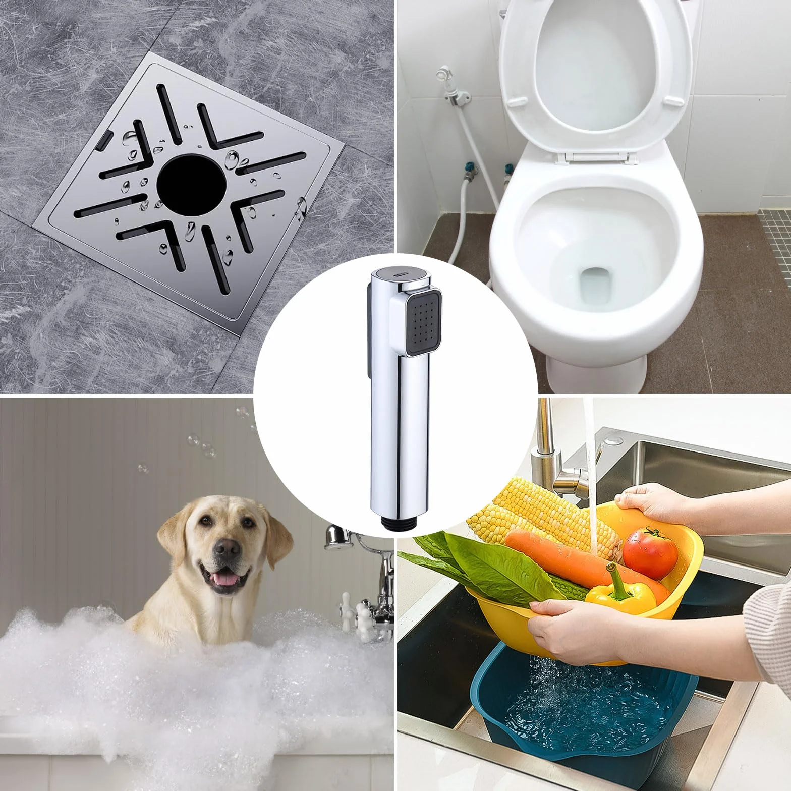 Lavabi portatili Doccetta per bidet spruzzatore ad alta potenza ABS manuale