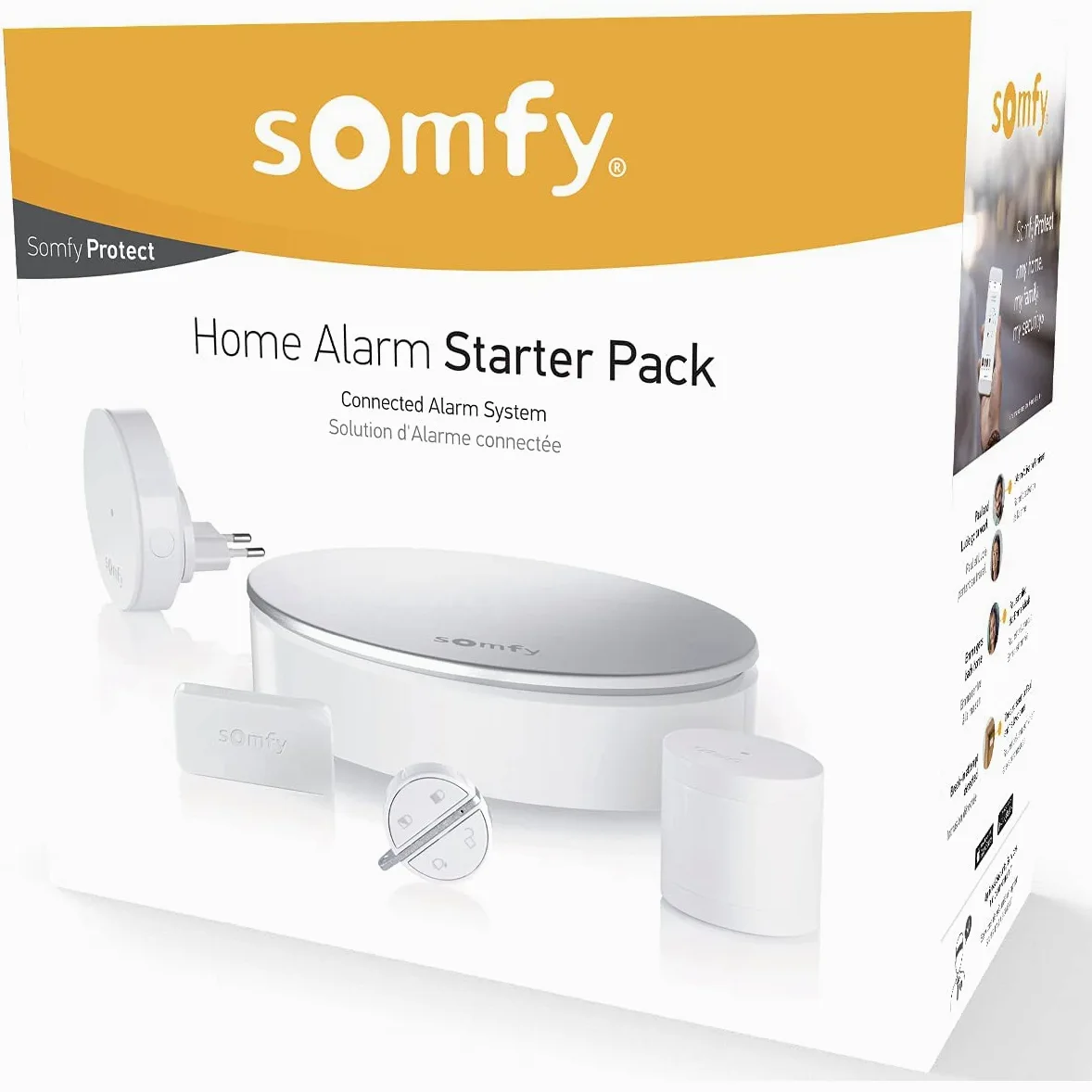 somfy 2401511 Protect Home Alarm Starter Pack, Allarme Casa Senza Fili Connesso, Compatibile Con Google Assistant E Tahoma Switch, Bianco