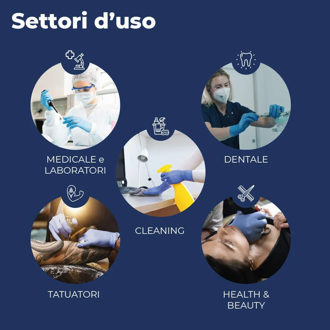 Reflexx R76/Xl Guanti in Nitrile senza Polvere 3.5 gr, Taglia XL, 100 Pezzi, Azzurro