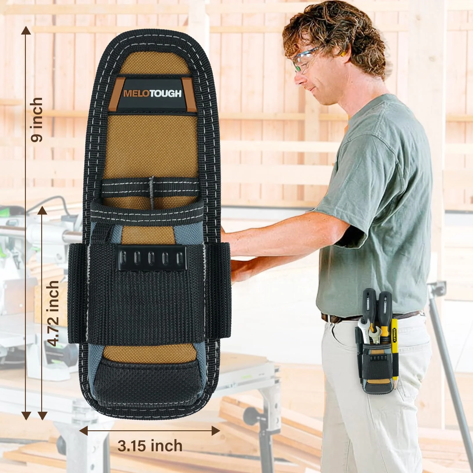 MELOTOUGH Heavy Duty Tradesman Pro Custodia per attrezzi con tasche per elettricisti