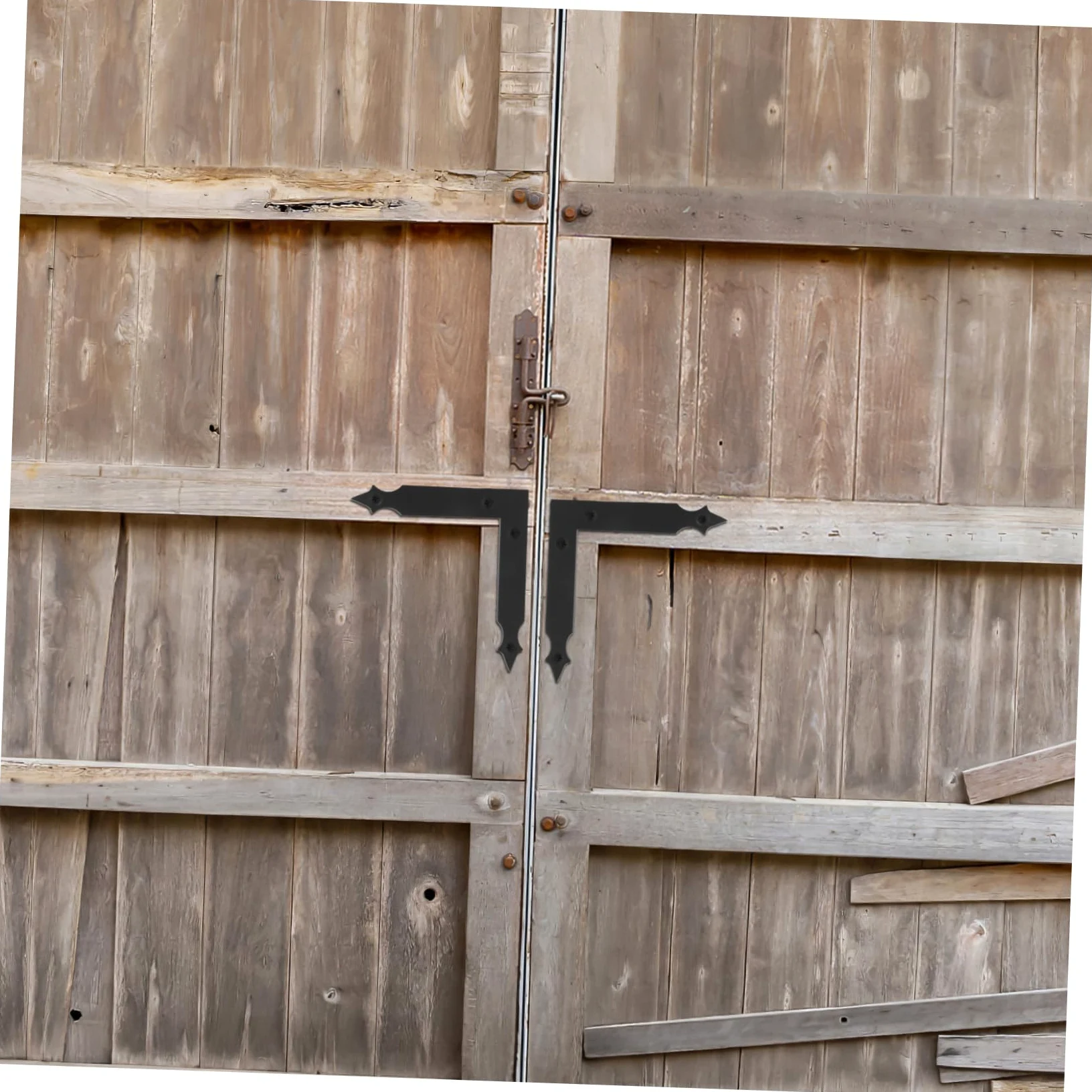 SOLUSTRE Staffa Angolare in Acciaio al Carbonio Nero Stile Rustico Fattoria 4 Pezzi per Porte da Garage e Cancelli da Giardino con Vite per Uso Sicuro e Versatile