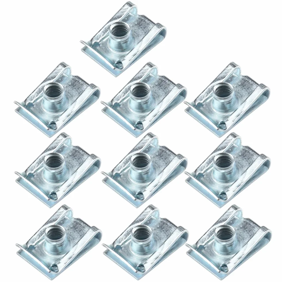 Mobestech Set 10 Pezzi U Clip per Bici - Dadi M5 Argento - Graffette Filettate per Pannelli Rivestimento