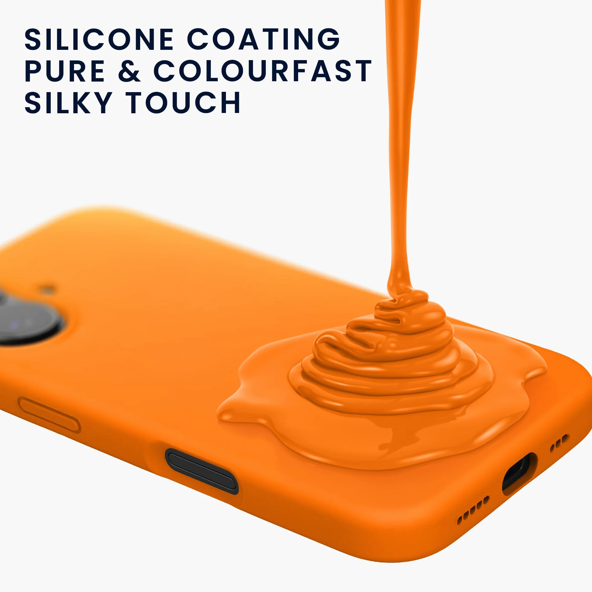 kwmobile Cover per iPhone 17 Custodia - Back Case per Smartphone in Silicone TPU - Protezione Gommata - arancia fruttata