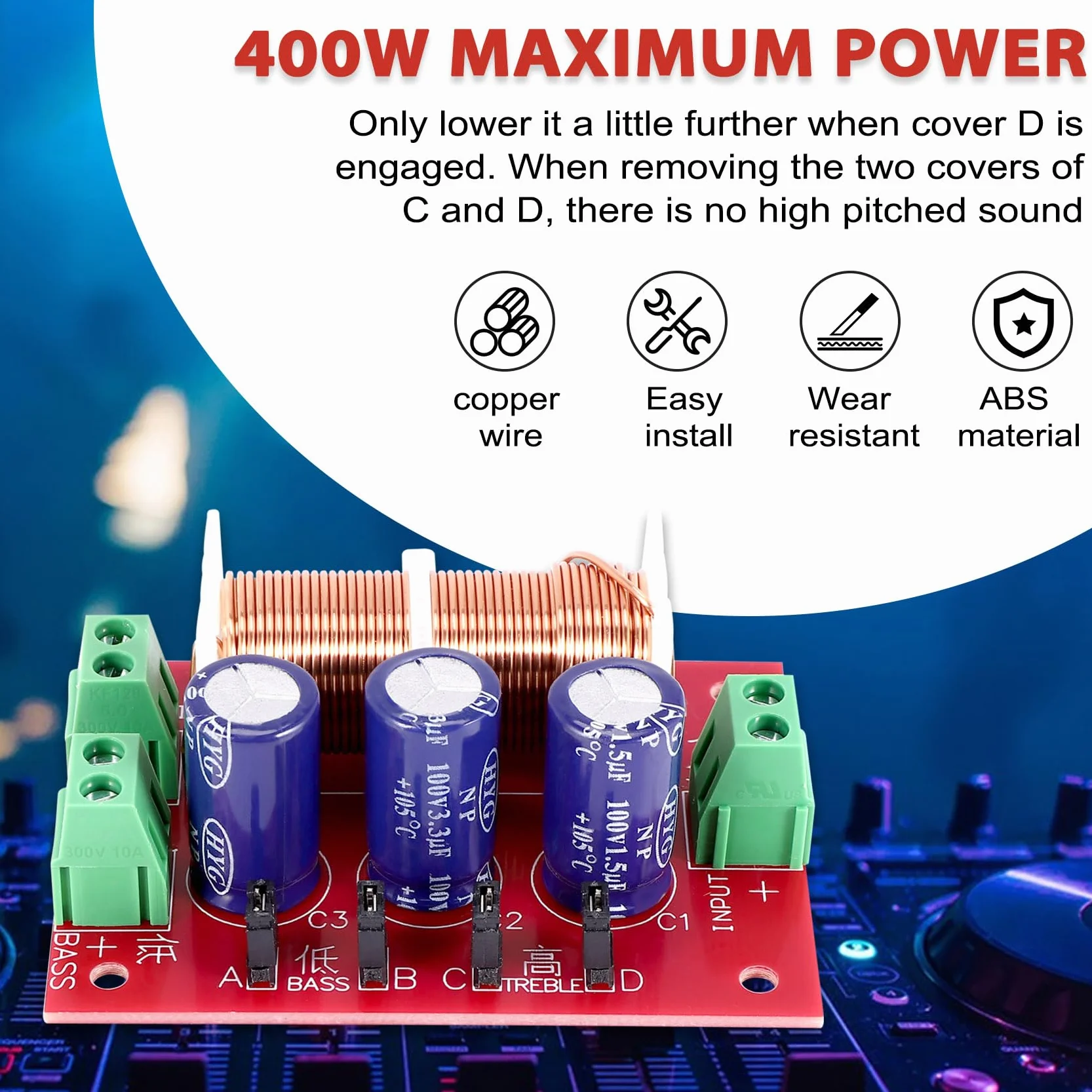 YLY-2088 Audio Frequenza Divisore 400W Regolabile 2 vie Crossover Filtri Gamma Alto Basso Frequenza Divisore