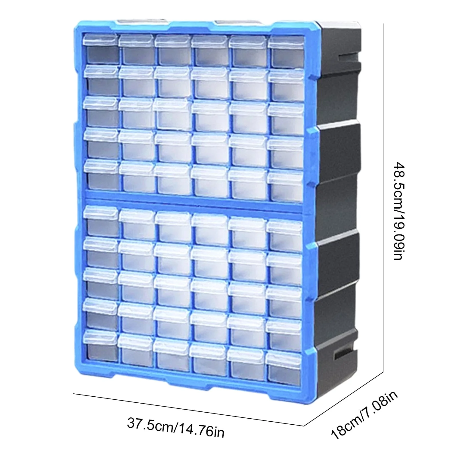 Organizer per viti – Cassettiera con 60 scomparti | Armadio per hardware e | bricolage facilmente impilabile per dadi e bulloni, viti, gioielli
