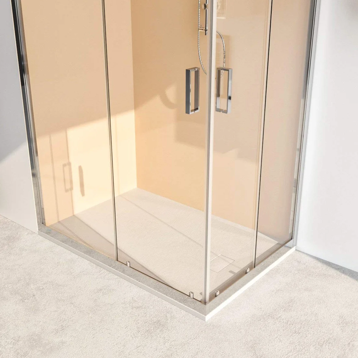 Box doccia cabina angolare porta scorrevole vetro anticalcare 6mm ACACIA 90x120 cm