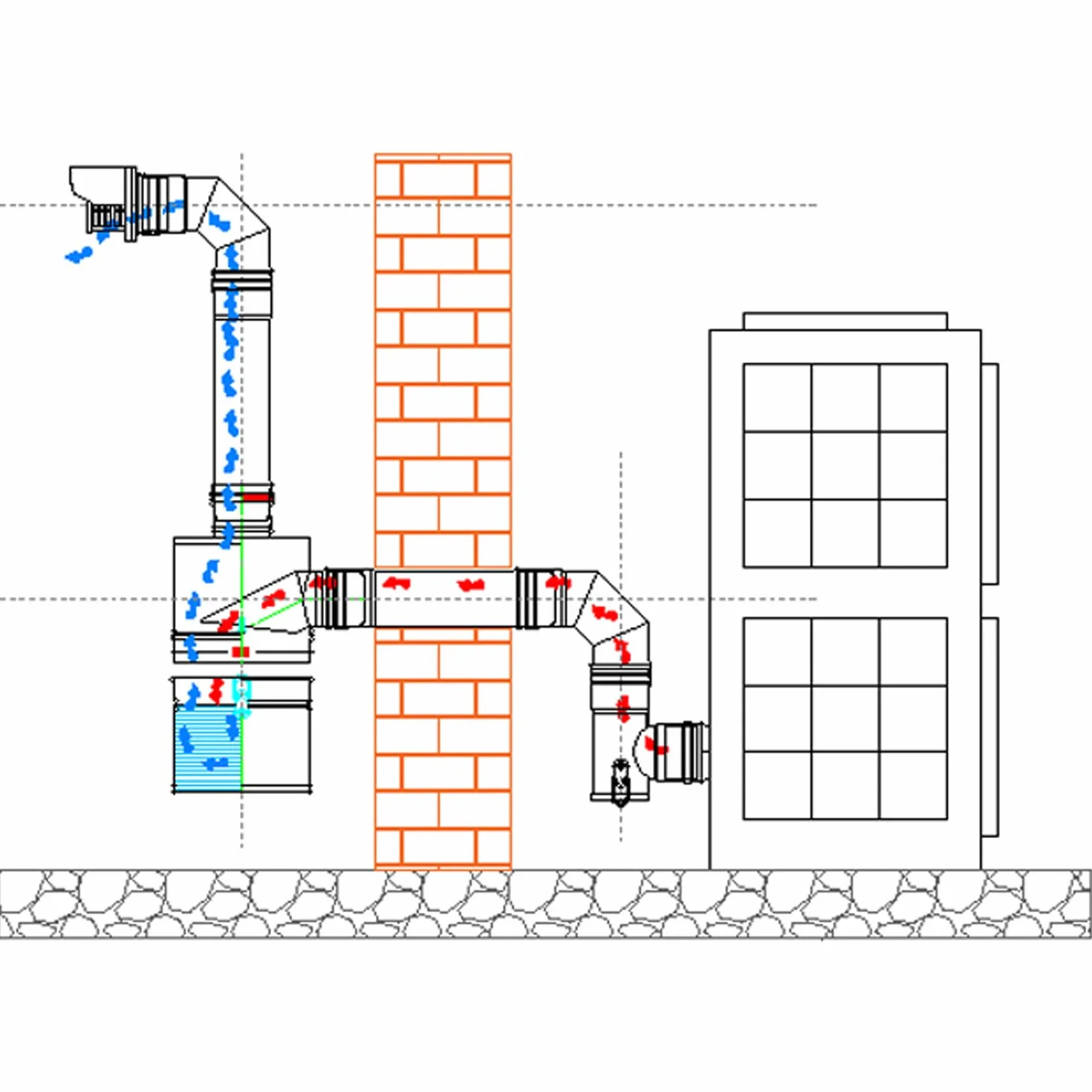 ALLINOX Kit Abbattitore di Fuliggine Ad Acqua Per Stufa a Pellet Filtrazione Efficace Riduzione Fumo e Polveri Sottili MADE IN ITALY (DN 100)