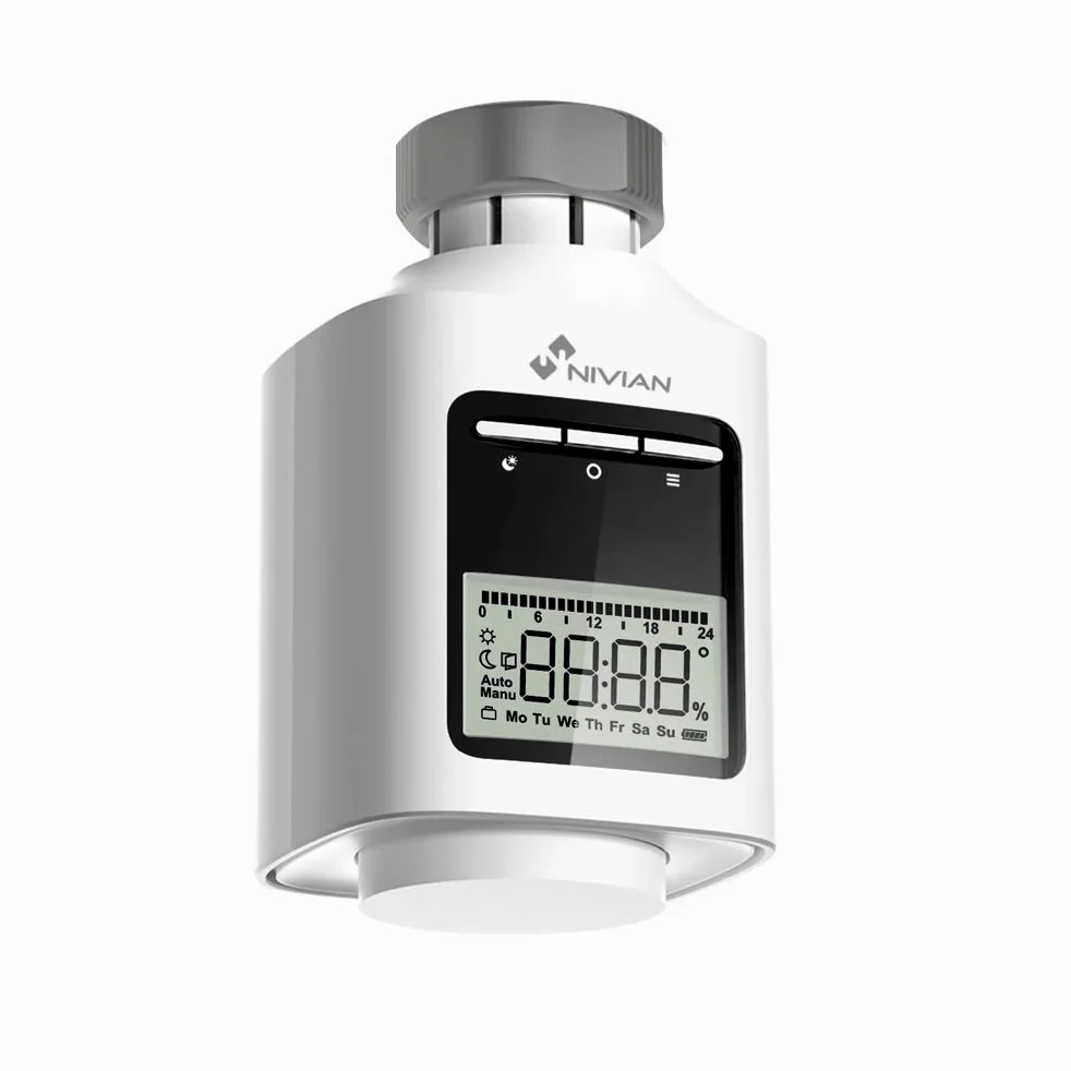 Valvola termostatica intelligente Nivian Wifi per radiatore- Funziona solo con termostato Nivian .Compatibile con Amazon Alexa e Google Home- Controllo remoto APP Tuya
