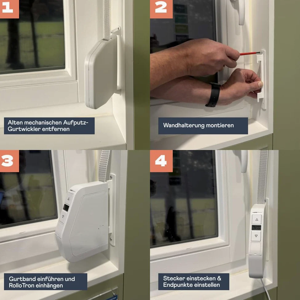 Home Pilot - Avvolgitore per tapparella RolloTron a parete Premium. Montaggio rapido | Programmazione | Funzionamento autonomo - 10162330