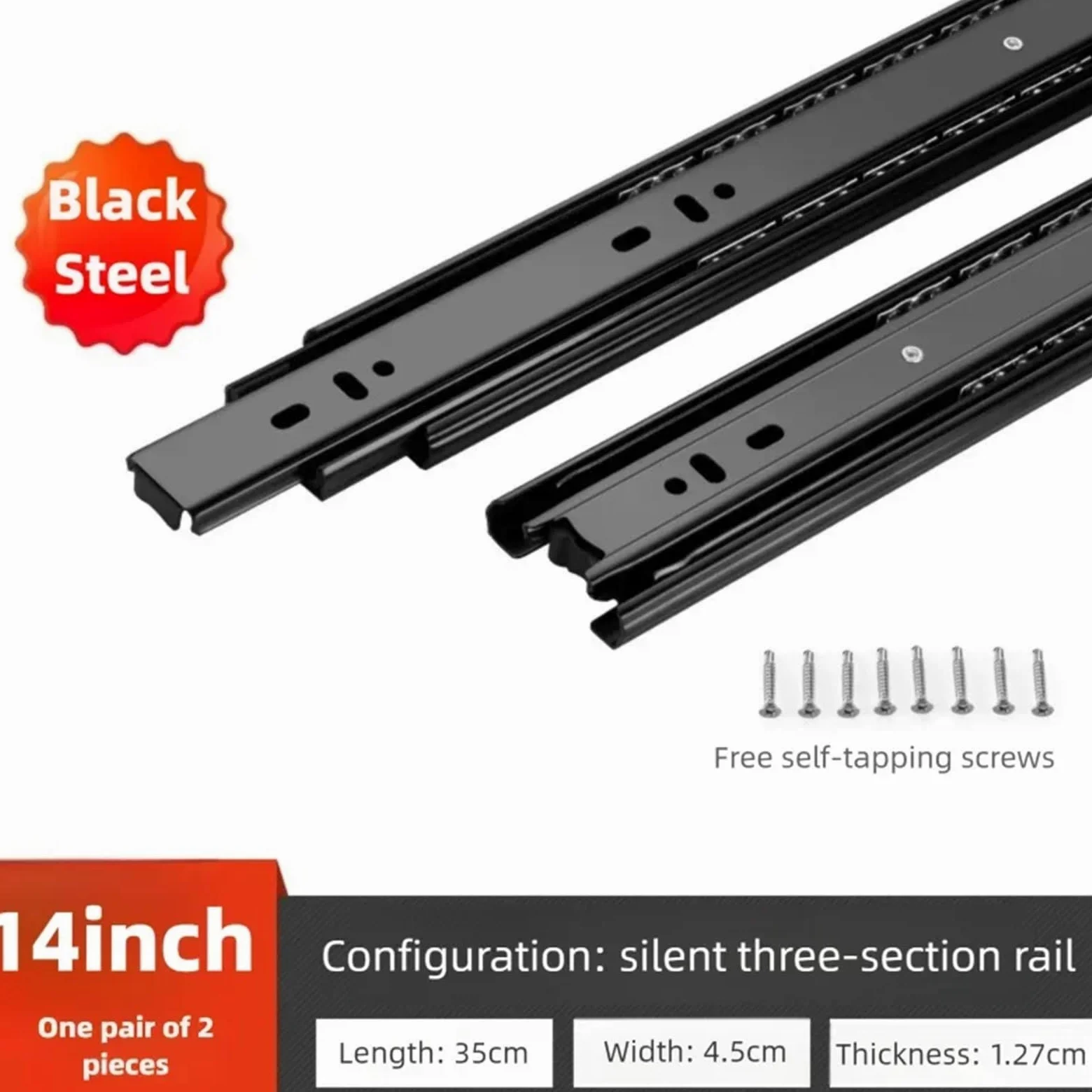 Guide per cassetti ad estrazione totale, Guide for cassetti Hardware for armadio a due sezioni in acciaio laminato a freddo da 10-20 pollici(14-inch)