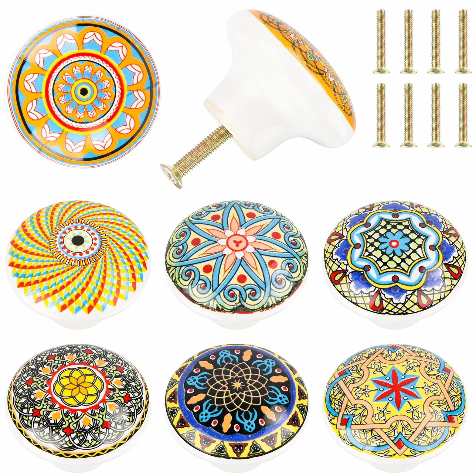 Pomelli per mobili in ceramica stile bohémien 8 pezzi per cassetti armadio porte