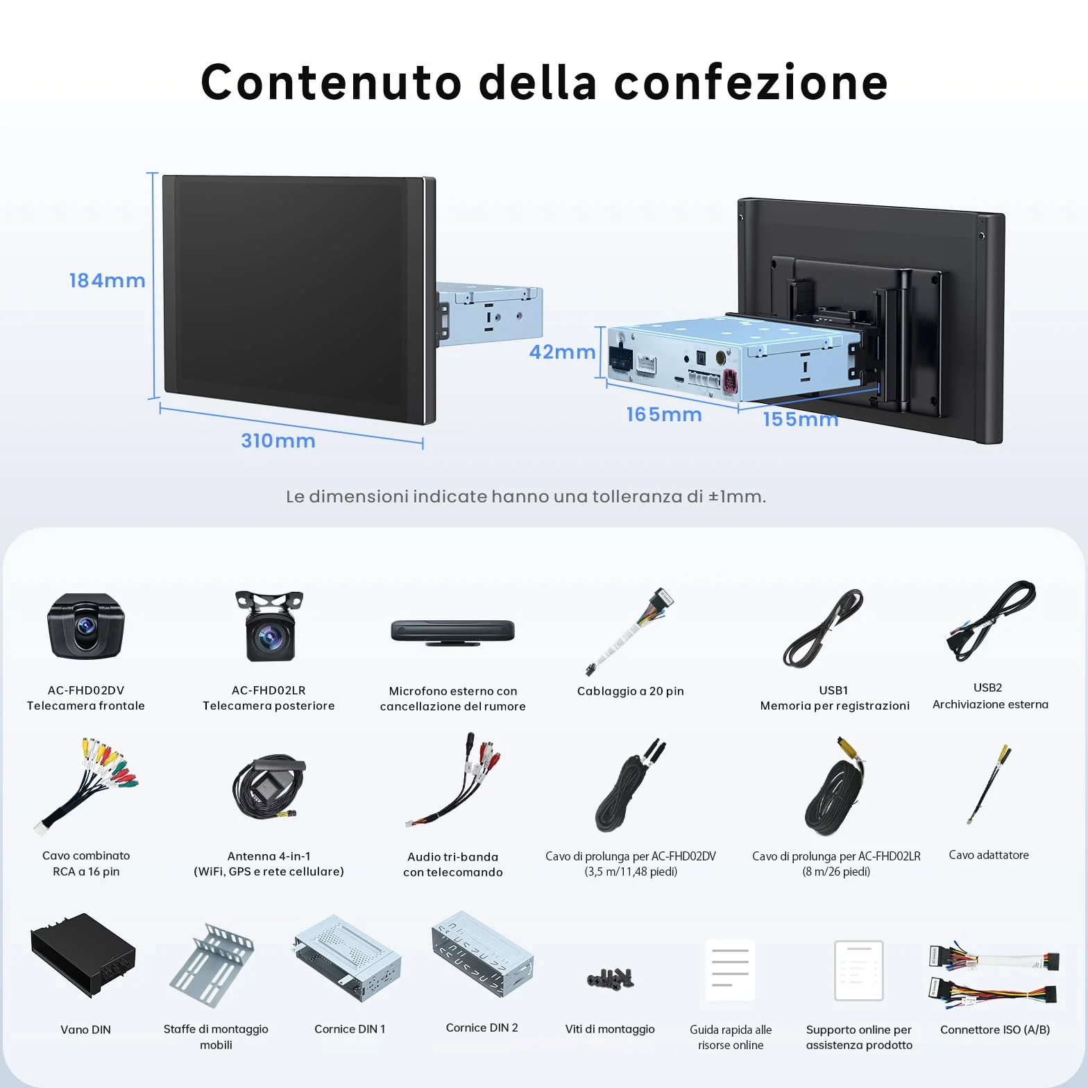 [12.5" QLED con LED laterali] ATOTOZONE X10 Autoradio Android, Display Flottante, Single/Double DIN, DVR Dual-Cam, AI Vision, LiveView da remoto, Audio 7.1.2, RCA 4V, HDMI IN, 8G+128G, 4G LTE