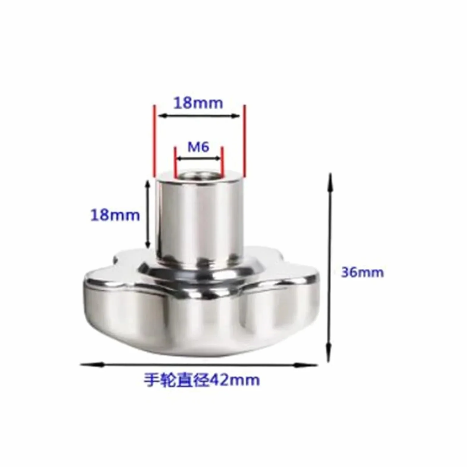 Manopola a Stella in Acciaio Inox 304 M6 M8 M10 M12 Filettatura Femmina Maniglie Dadi di Serraggio a Forma di Stella