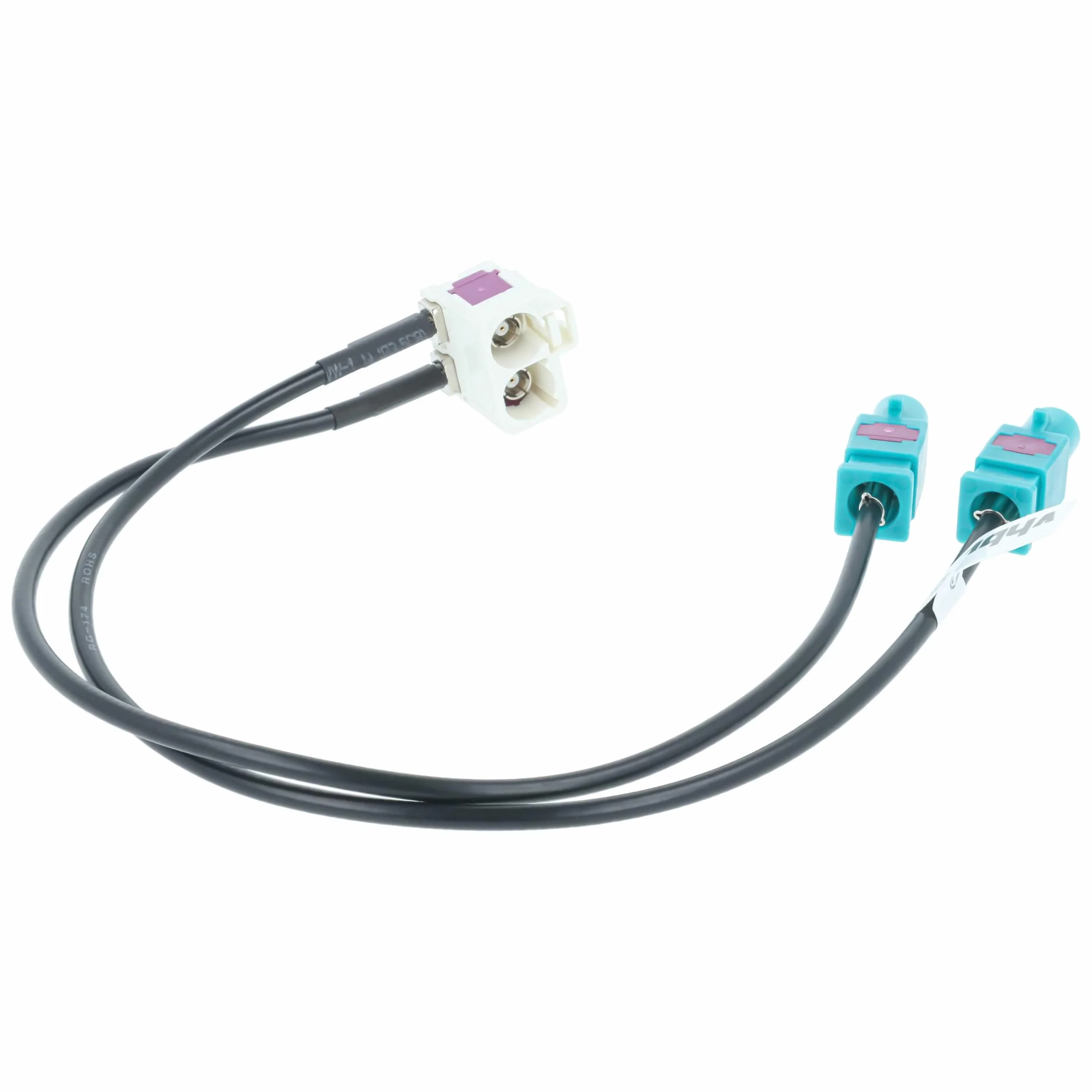 vhbw adattatore per antenna a doppio FAKRA (B) compatibile con Audi VW RNS510, RNS310, RNS 510, RNS 310 autoradio, auto - Cavo adattatore, 9 cm