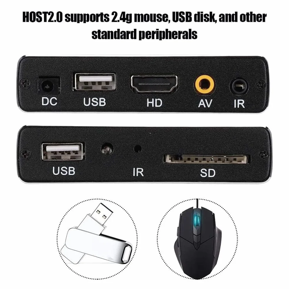 Mini 4K HDD Media Player Car U Disk Player 1080P con Unità USB/Schede SD Spina UE