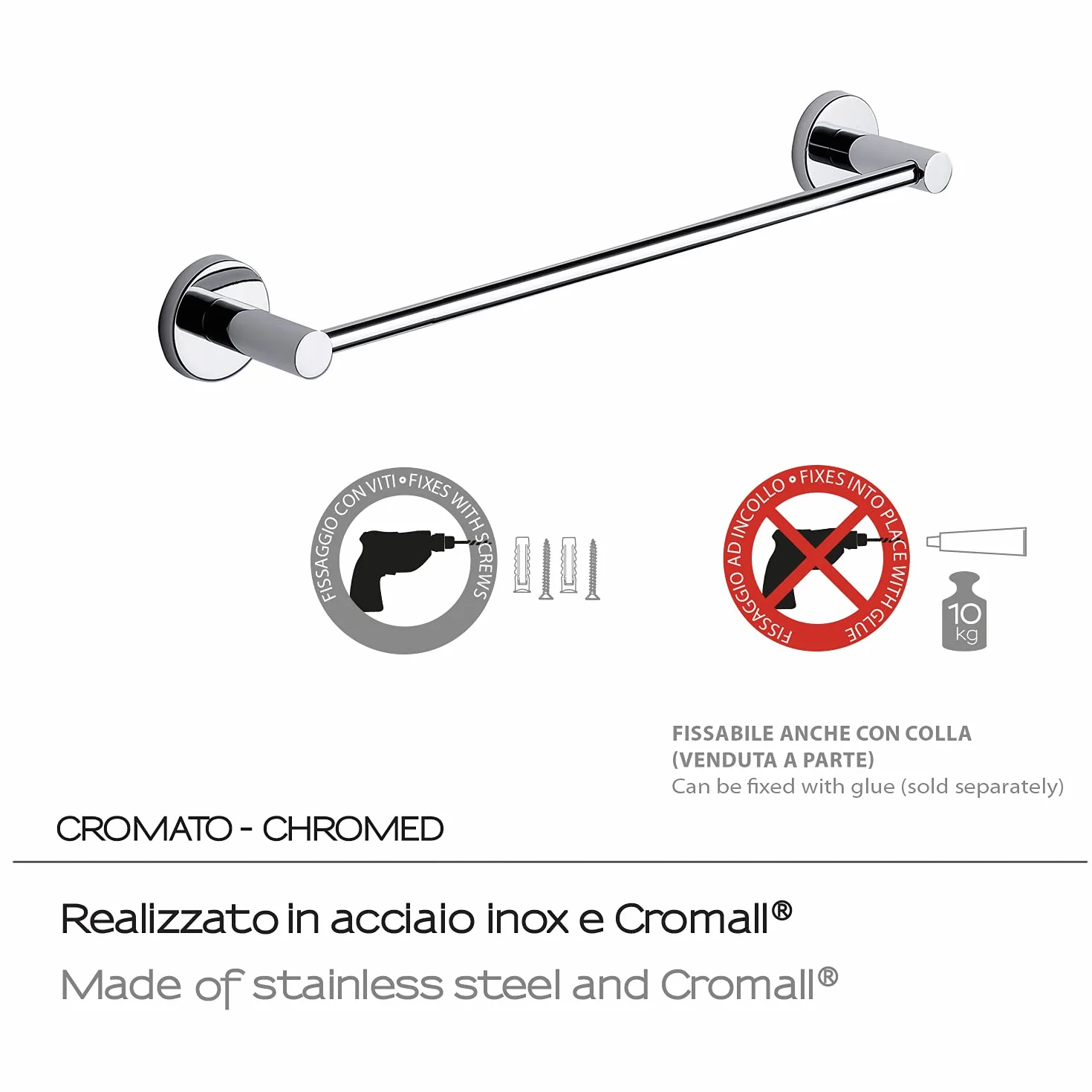 Gedy Portasalvietta 45 cm cromato Felce