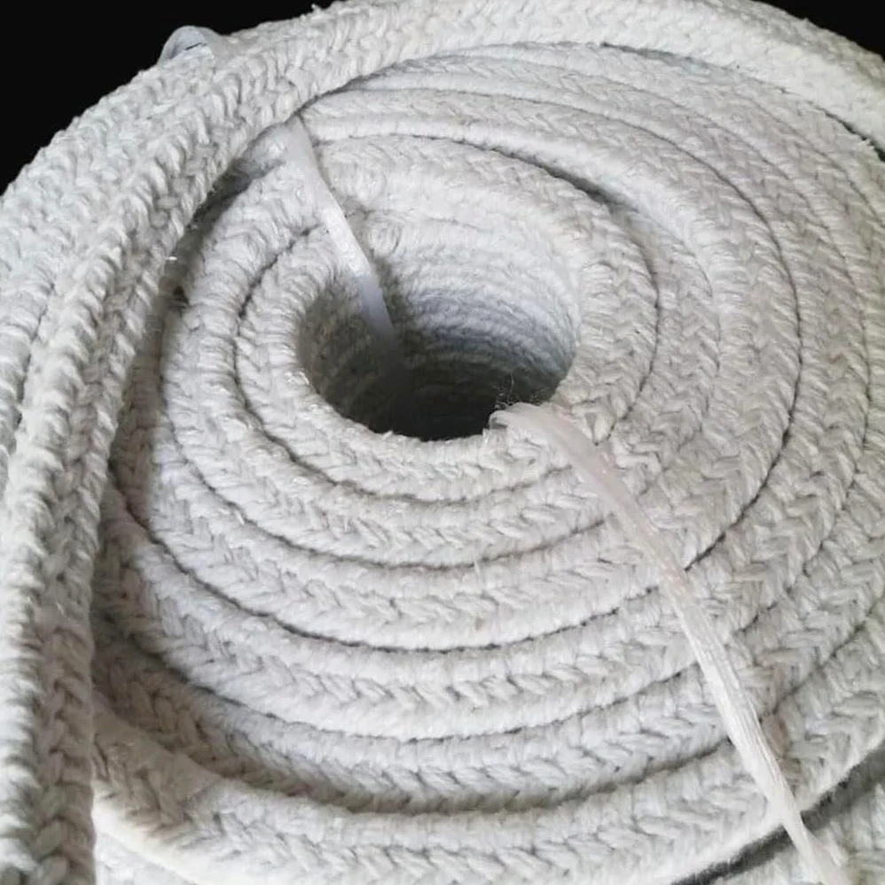 Corda Intrecciata in Fibra Ceramica Senza Amianto da 1 M 1260 ℃ A1 Striscia di Tenuta for Porta del Forno Incombustibile, Dimensione Quadrata 6-35 Mm(25x25mm)