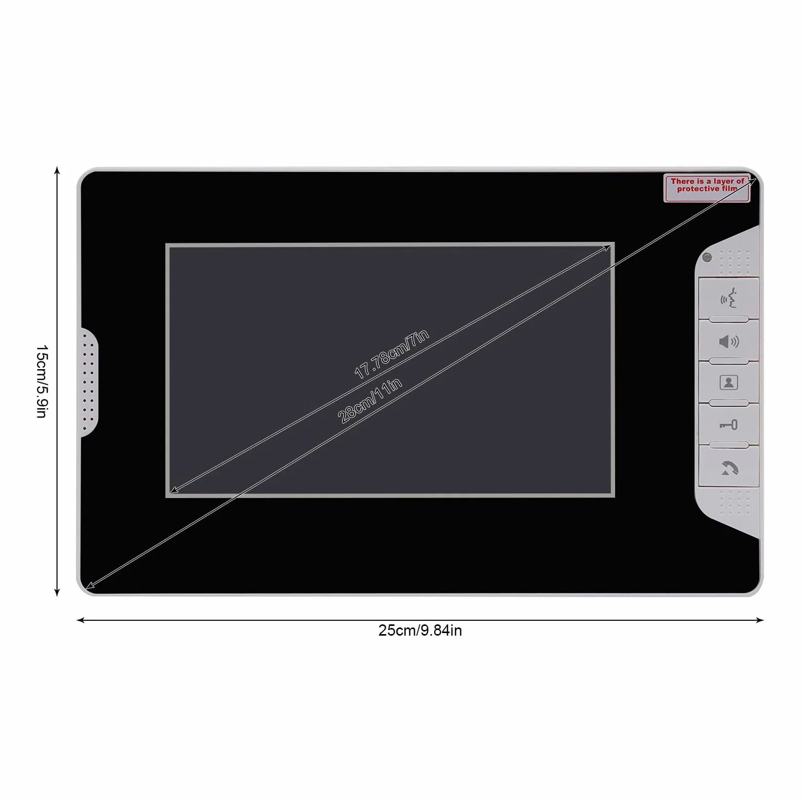 Videocitofono da 7" con videocitofono per porta di casa, monitor con fotocamera