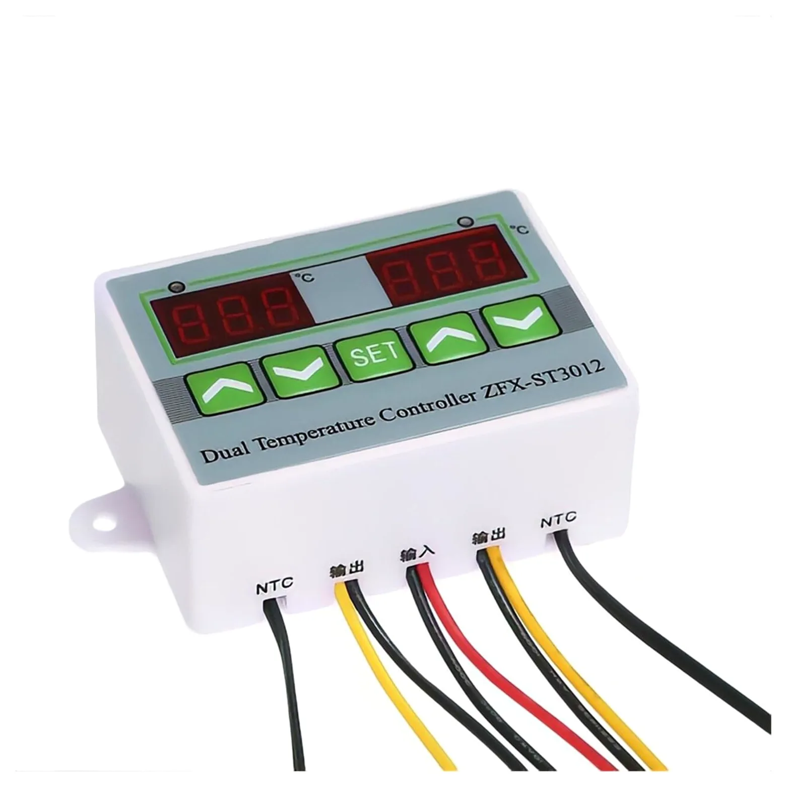 Termostato Intelligente, ZFX-ST3012 Doppio regolatore di Temperatura, termostato Digitale, microcomputer di Controllo dell'incubatore Doppia sonda DC 12V 24V / AC(24V)