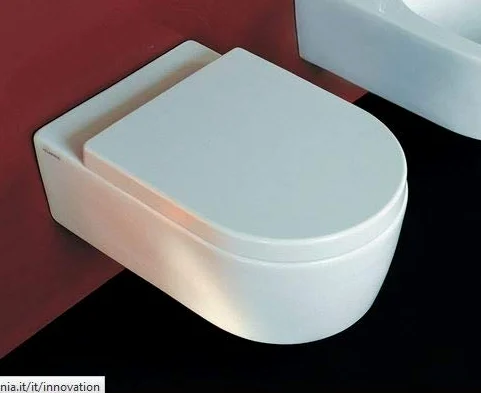 Copriwater per FLAMINIA LINK come ORIGINALE AVVOLGENTE TERMOINDURENTE BIANCO cerniera inox normale o rallentata soft close
