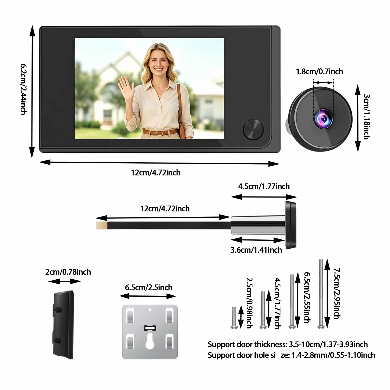 Videocamera spioncino 4K, campanello Wi-Fi, con registrazione | Spioncino con registrazione, spioncino intelligente senza fili