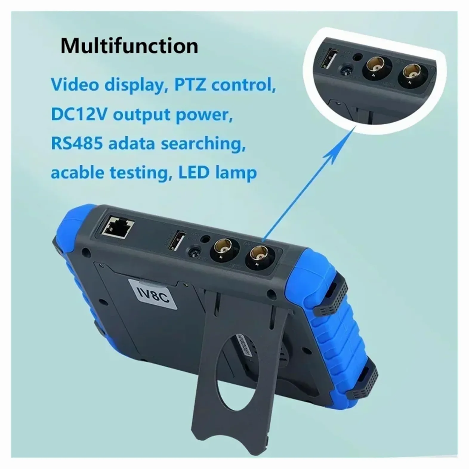 Tester CCTV IV8W IV8C 4 in 1 8MP AHD TVI 4MP CVI Tester for Telecamera di Sicurezza analogica Monitor con Test Cavo PTZ UTP(Without HDMI in)