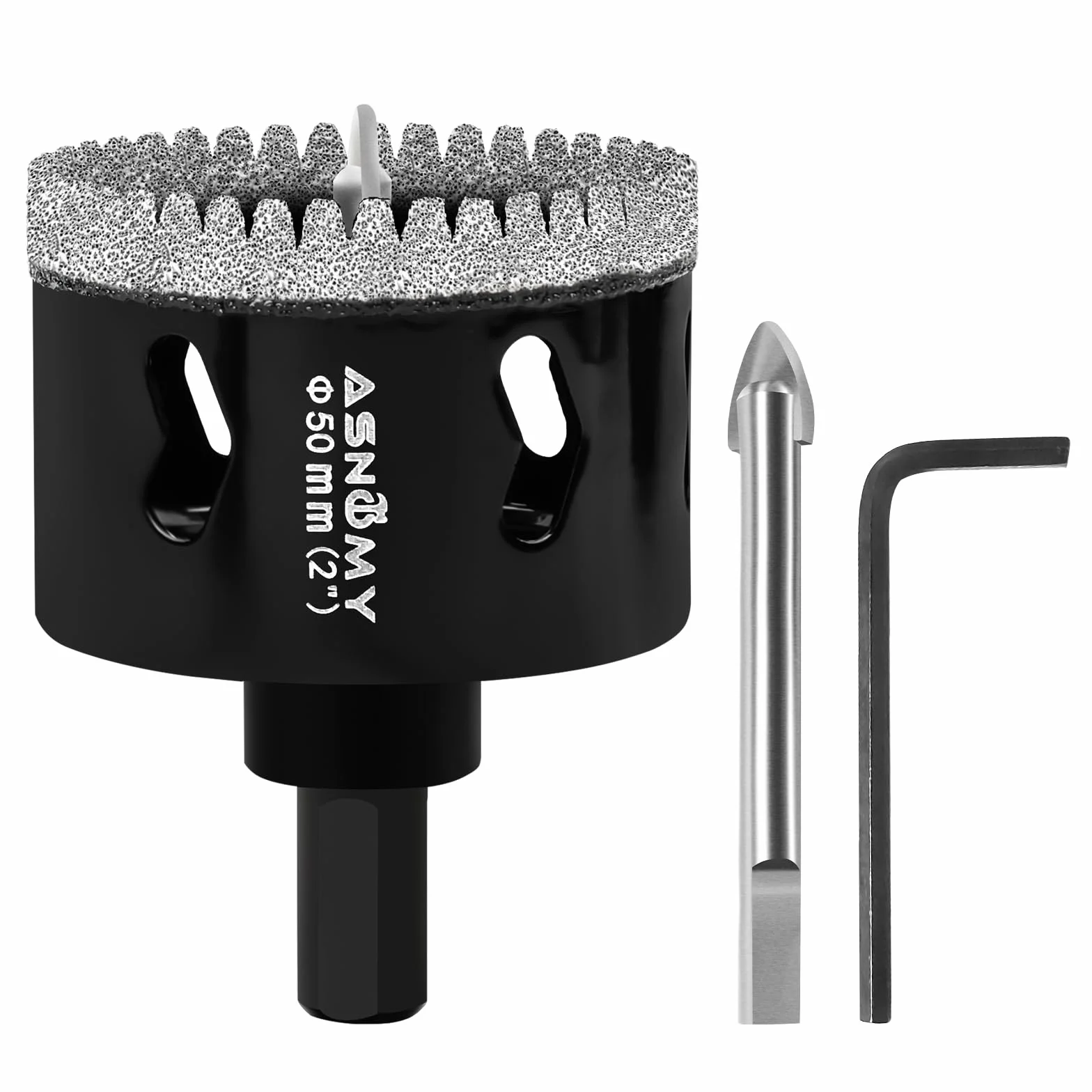 ASNOMY Sega a tazza diamantata 50 mm con punta pilota per vetro piastrelle porcellana pietra