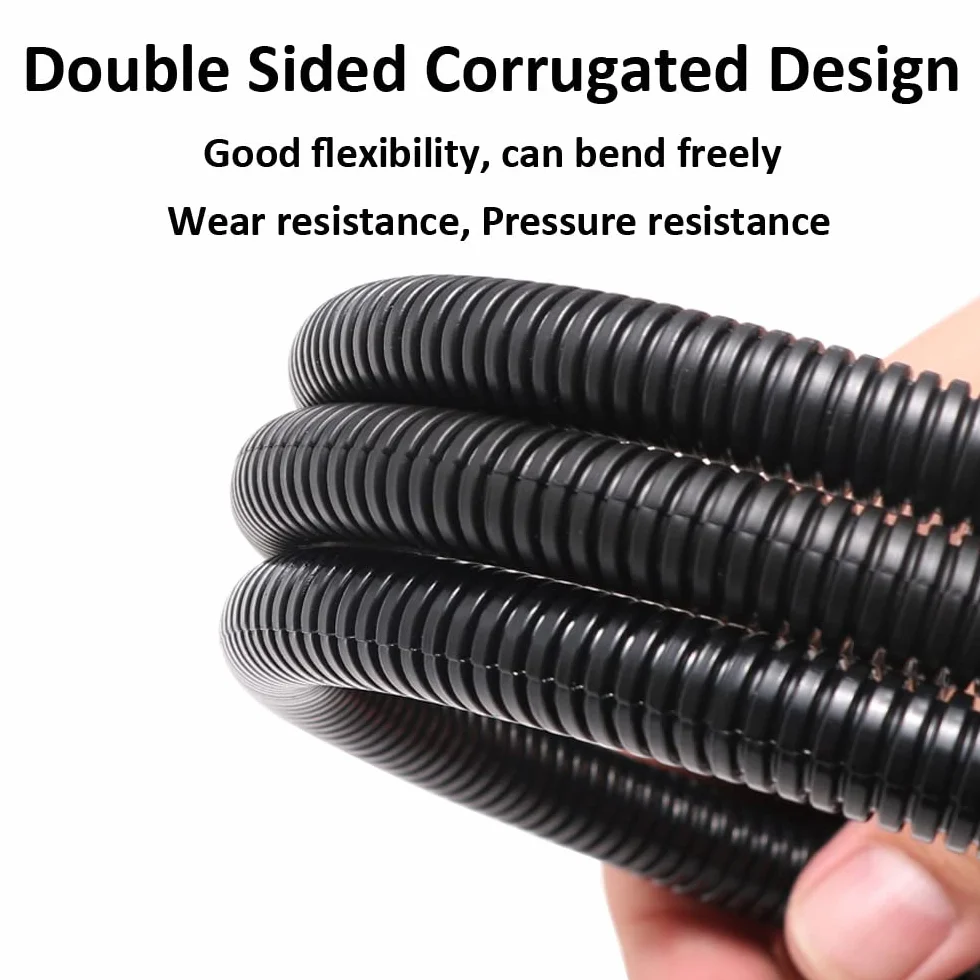 Tubo Corrugato Flessibile Auto 10mm 10 Metri Guaina Isolante Protettivo Cavi Elettrici Bianco