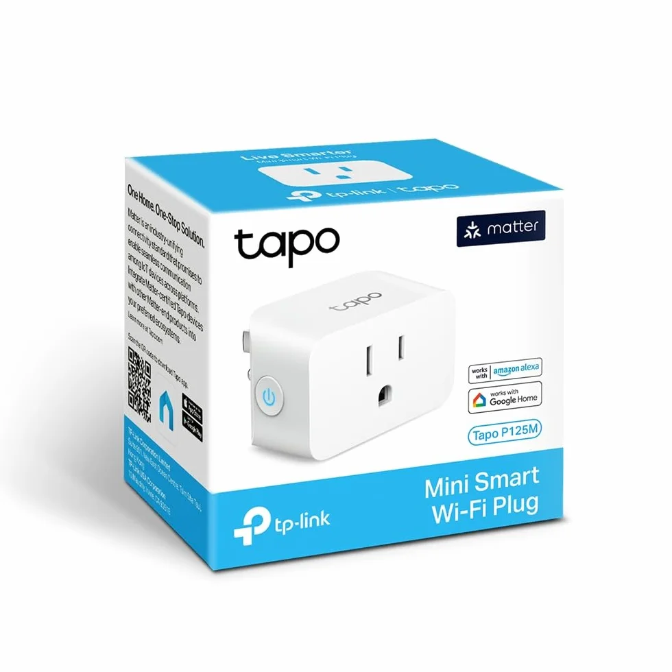 Tapo P125M Matter Presa Smart Italiana, Monitoraggio Energia, WiFi Intelligente Smart Plug, Compatibile con Alexa e Google Home, Controllo Vocale e Remoto, Tempo di Preselezione