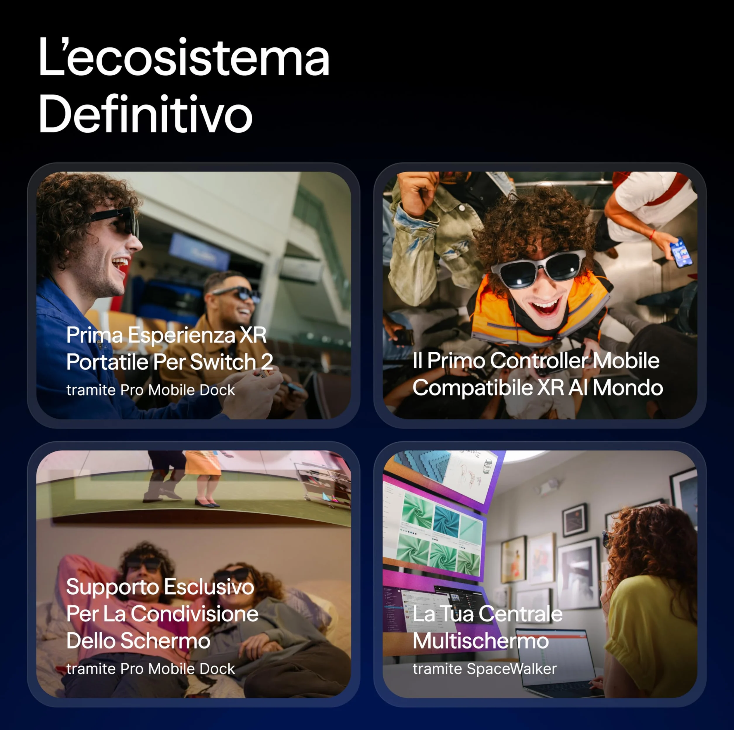 VITURE Occhiali XR Luma PRO — Display Ultra Nitido da 152” a 1200p 120Hz, Campo Visivo 52°, Pellicola Elettrocromica, Harman Audio, per iPhone 17/16/15, Android, Mac, PC, Steam Deck, Switch 2-Grande