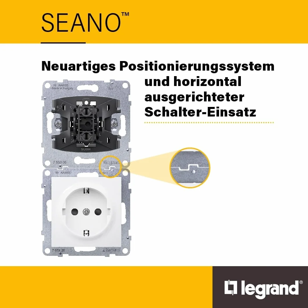 LEGRAND, SEANO 765040 - Dimmer rotativo universale, 300 W, senza conduttore neutro, sezione di fase/sezione, 5-300 W, con morsetti a vite, 2 conduttori
