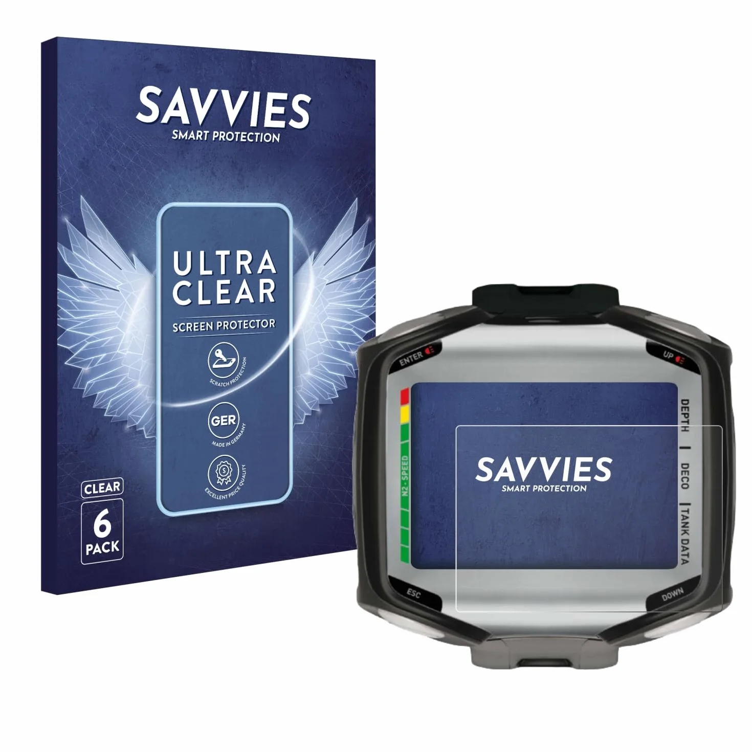savvies 6 Pezzi Pellicola Protettiva per Mares Quad/Quad Air Protezione Schermo Trasparente