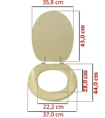 Coprivaso copriwater sedile tavoletta legno in mdf, Universale, colore champagne