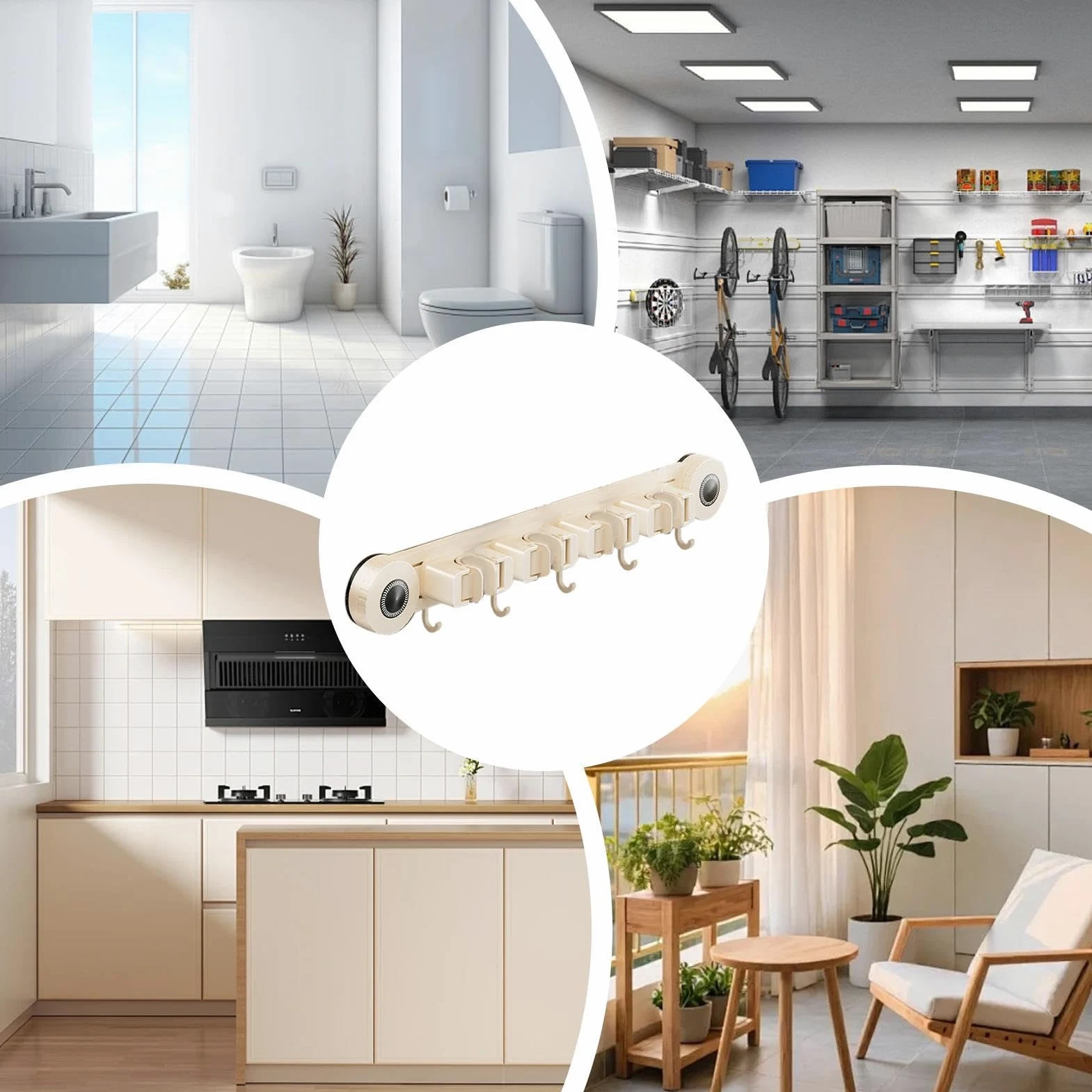Porta Da Parete Supporti A Antiruggine Multiuso Resistenti A Carichi | Organizer Da Parete Per Scope Per Dormitorio Ufficio Appartamento Camera Da Soggiorno Bagno