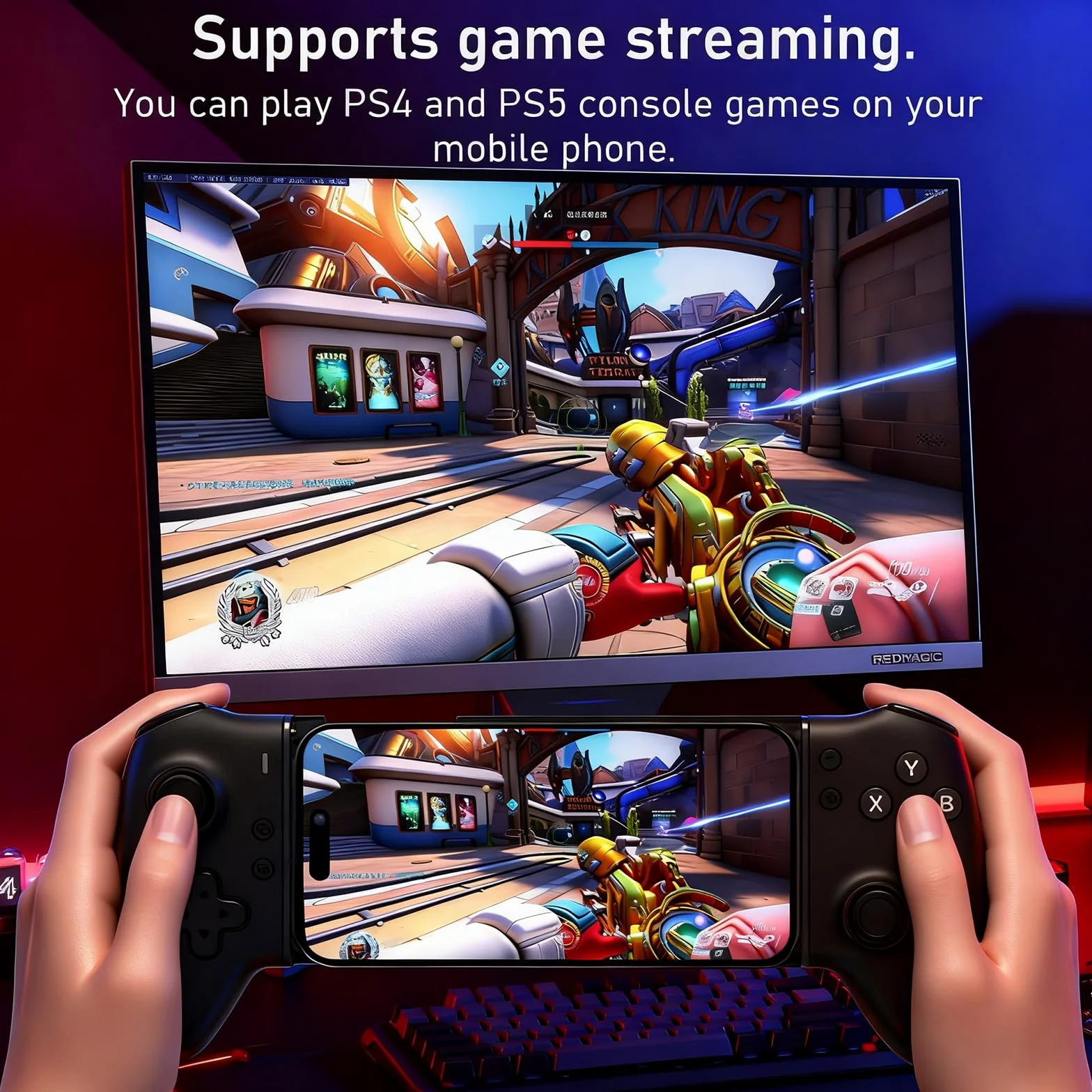 Shiptree Controller telefono per Android/iPhone, controller per smartphone con controller effetto Hall, vibrazione, Bluetooth, pulsanti semi-meccanici, USB-C, compatibile con Xbox, Minecraft, nero