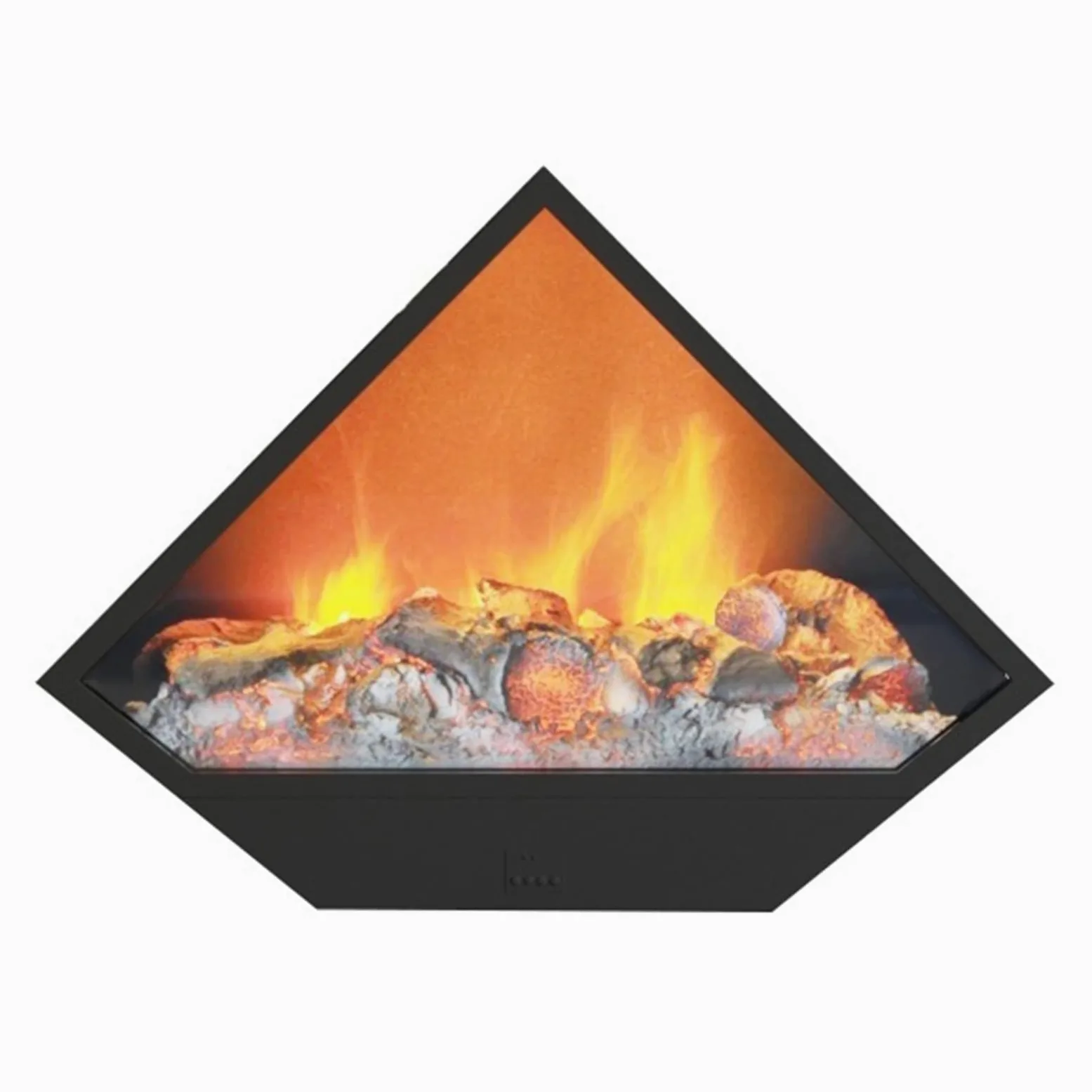 Simulatori Di Camini A Fiamma Simulata 3D Camino elettrico, camino elettrico in acciaio triangolare con PORTATO Fiamma realistica, senza calore, camino decorativo for la casa creativa for la camera da