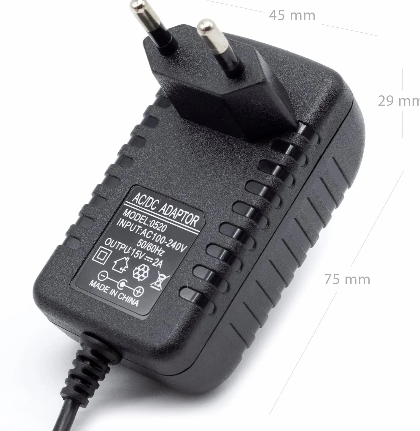 ALIMENTATORE 15V 2A SWITCHING 15 VOLT 2 AMPERE 5,5 mm Ø Esterno (2,5 mm Ø Interno) - SPEDITO DALL'ITALIA