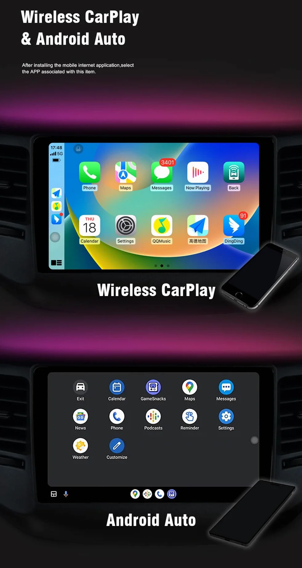 Autoradio da 7 pollici per Lancia Ypsilon Chrysler Ypsilon 2011-2020 Android 15 Carplay Navigazione Radio Lettore Video Multimediale Touch Screen Bluetooth GPS WiFi Android Auto (4 Core 2+32GB)