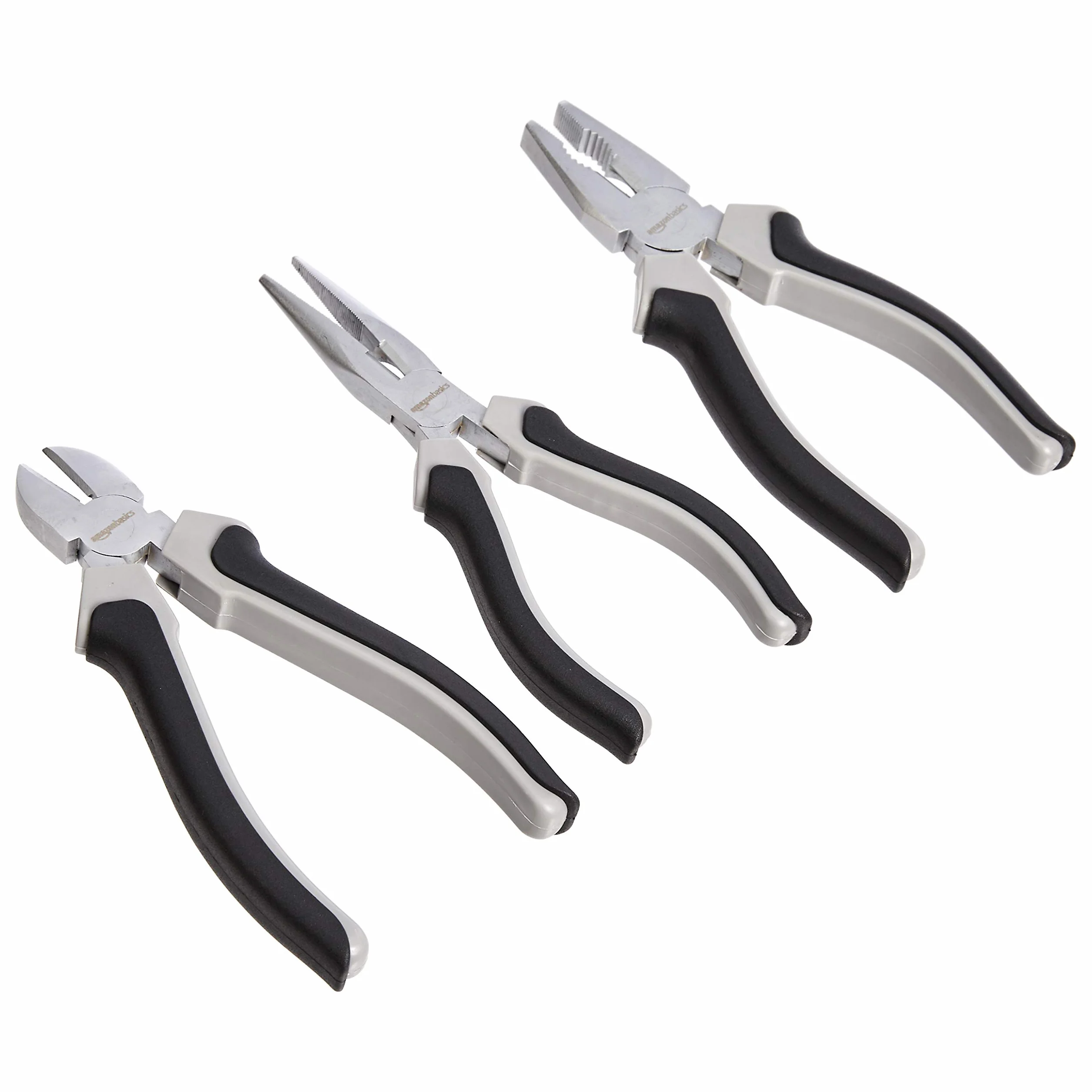 Amazon Basics Set di pinze 4 pezzi Nero grigio
