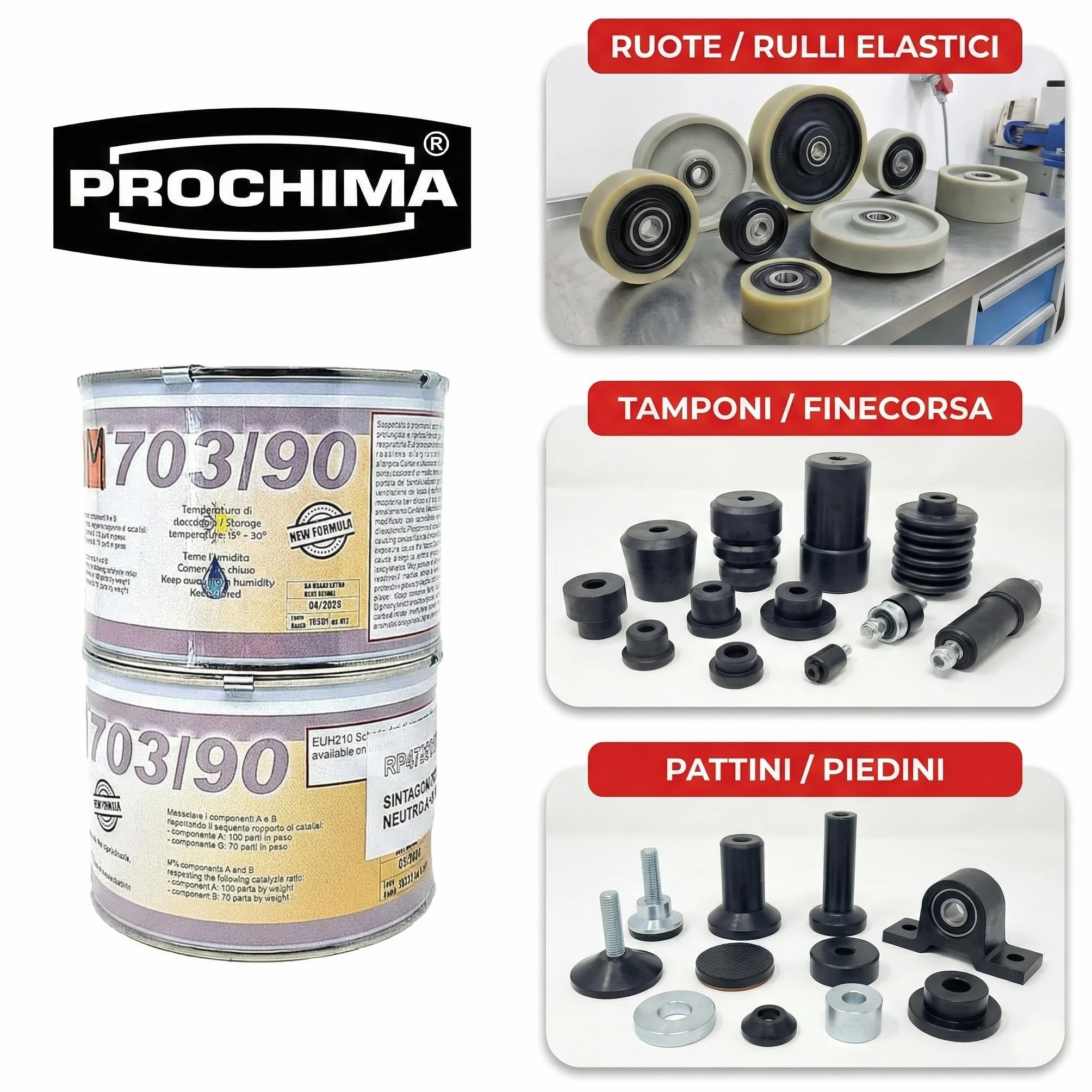 Sintagom 703/90 Resina Poliuretanica Gommoza Durezza 90 Shore A Neutro A+B 1 kg