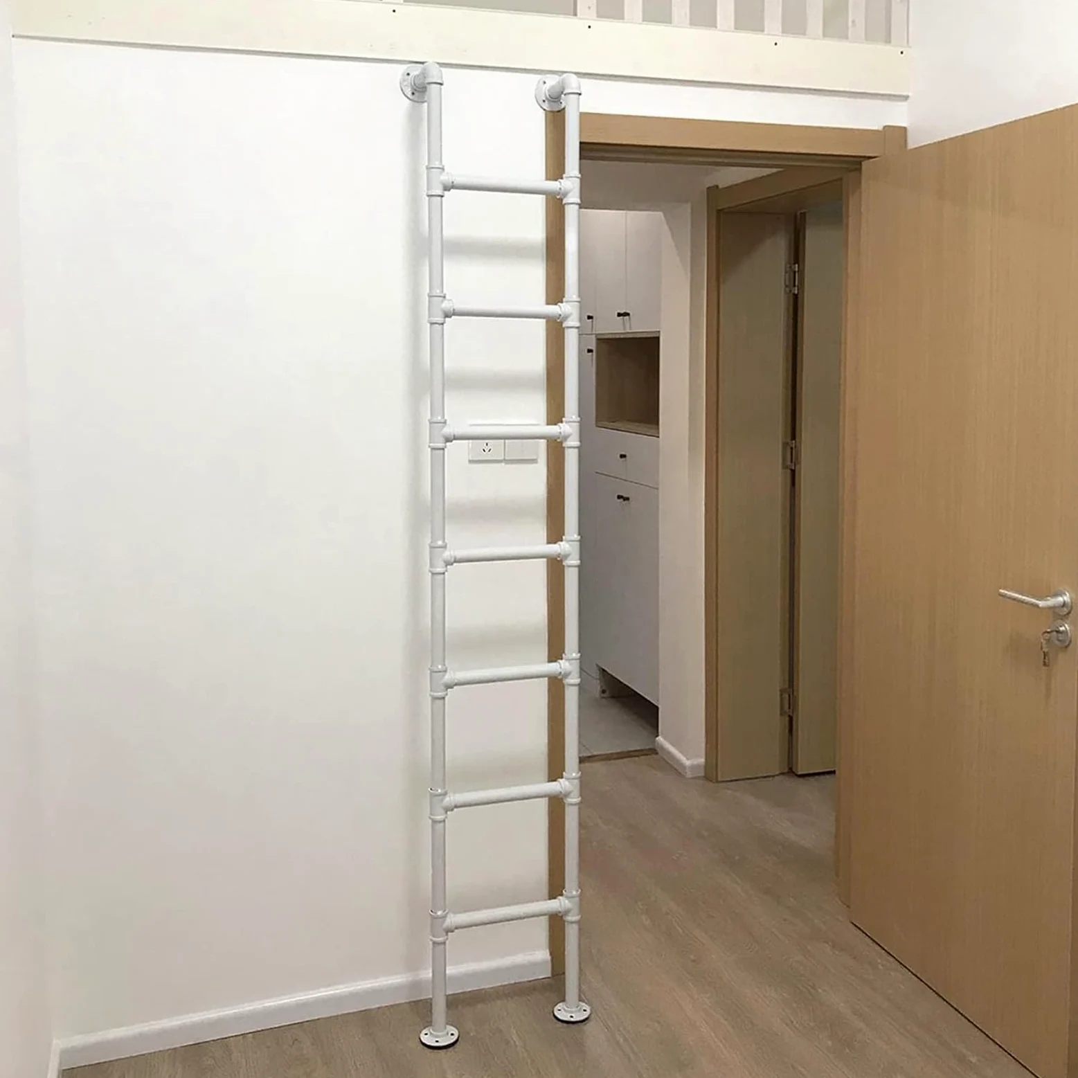 Scala di Emergenza in Metallo a 2 Piani da Parete per seminterrato, Finestra, soppalco, Letto Singolo, Camper, Letto a Castello, dormitorio, Biblioteca, Magazzino, terrazza Esterna